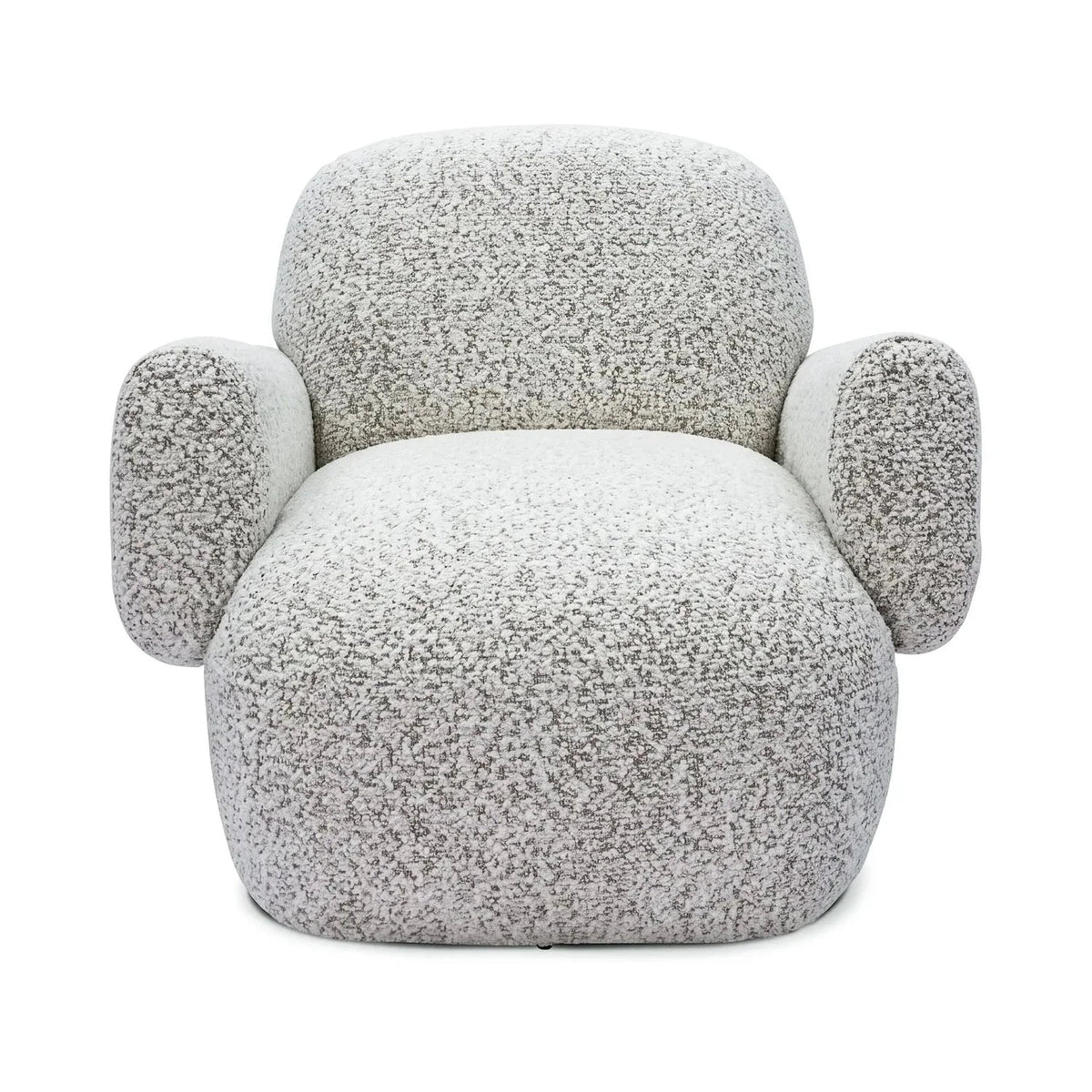 Bolton Ripley Grav Chenille & Matt Black Metal Swivel Armchair