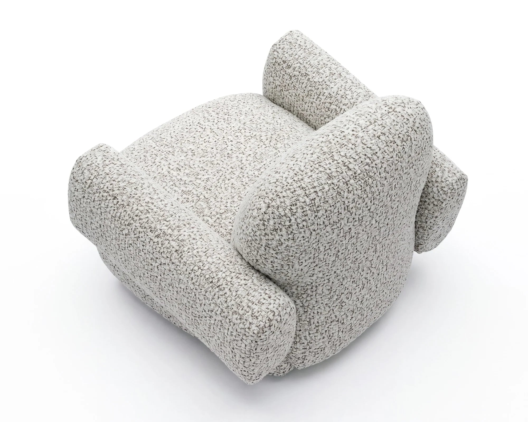 Bolton Ripley Grav Chenille & Matt Black Metal Swivel Armchair