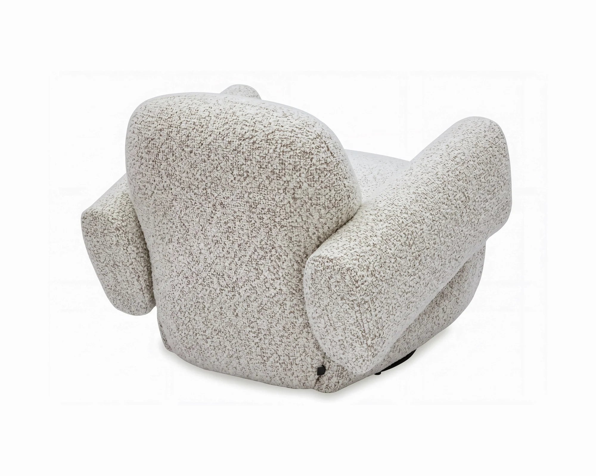 Bolton Ripley Grav Chenille & Matt Black Metal Swivel Armchair