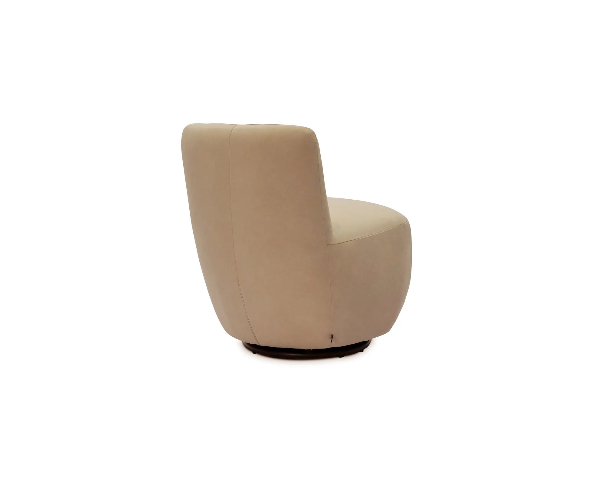 Hopper Desert Velvet & Matt Black Metal Swivel Armchair