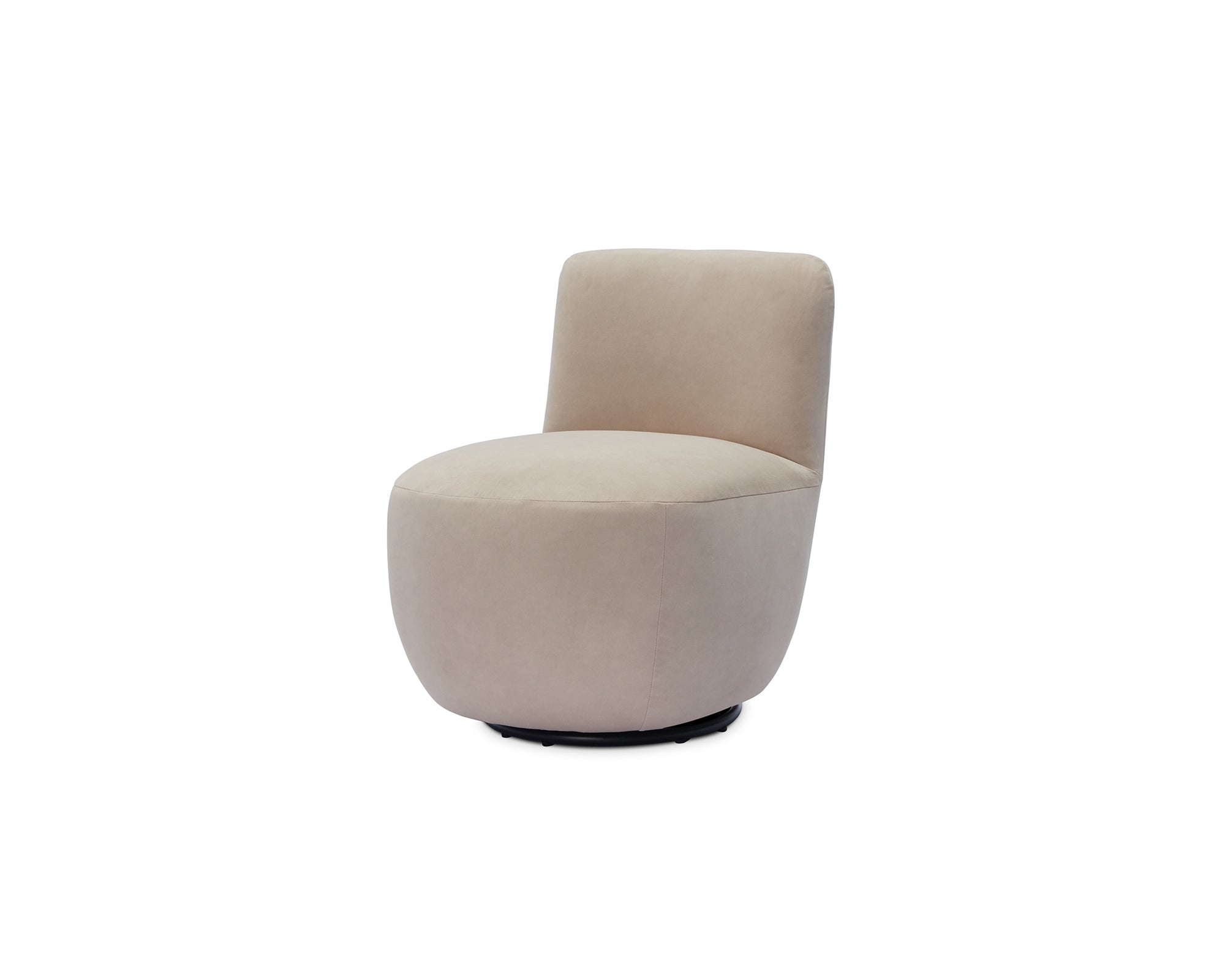 Hopper Swivel Armchair - Hopper Desert - Matt Black Metal