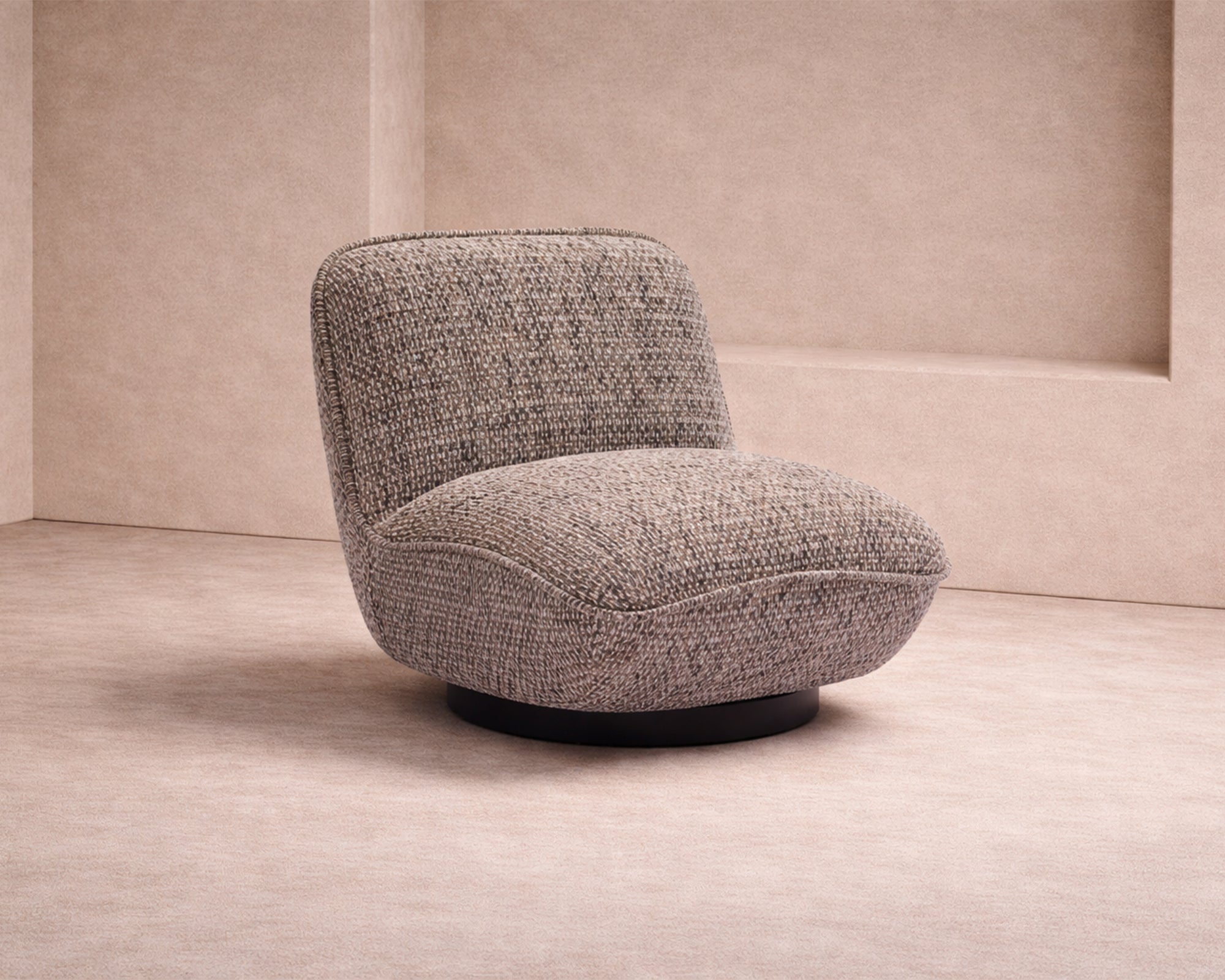 Algar Swivel Armchair - Tetru Terra & Matt Black Metal
