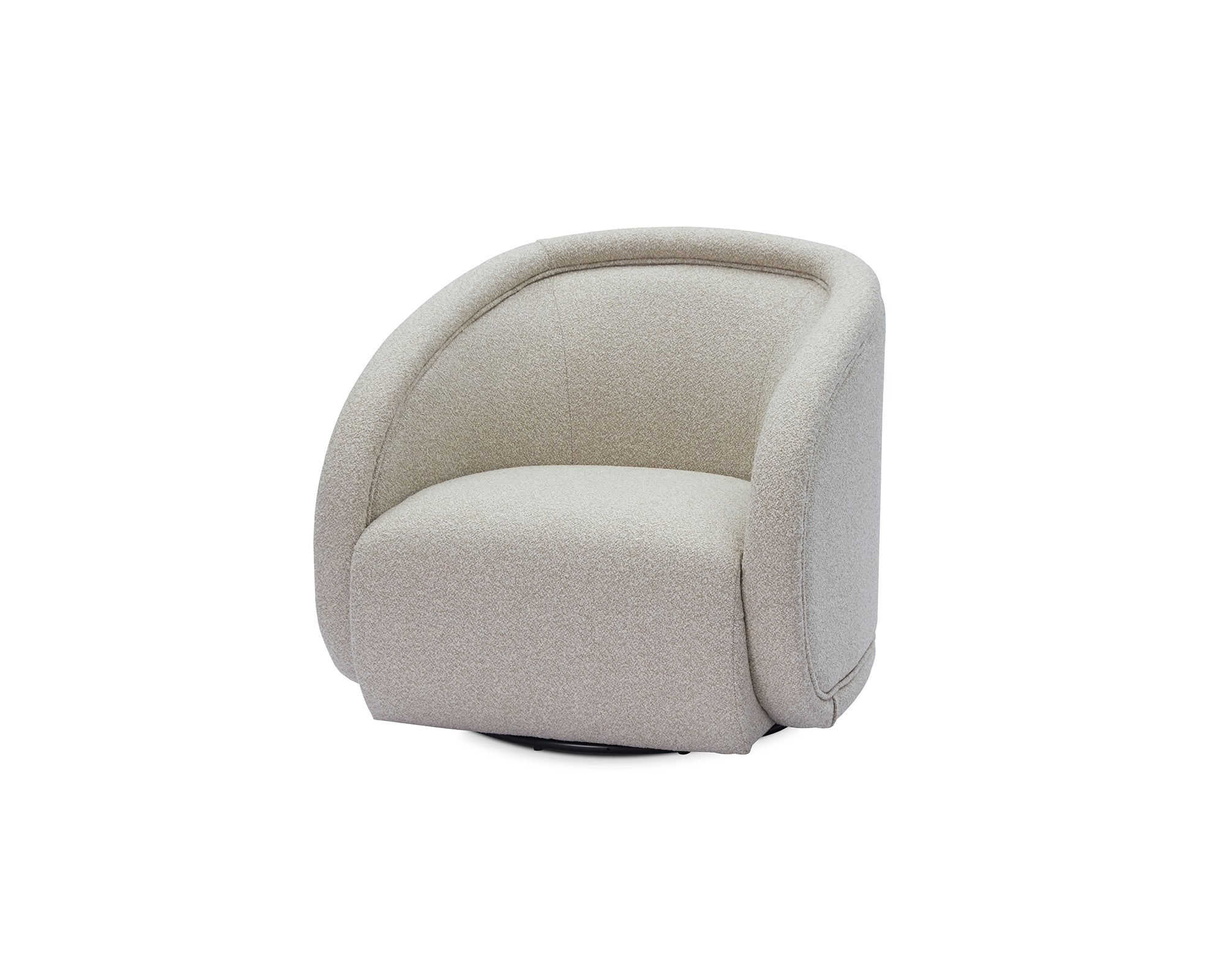 Alice Swivel Armchair - Capella Sand & Matt Black Metal