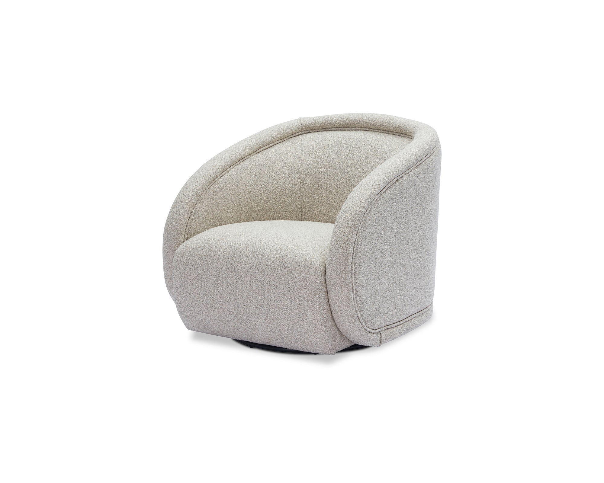 Alice Swivel Armchair - Capella Sand & Matt Black Metal
