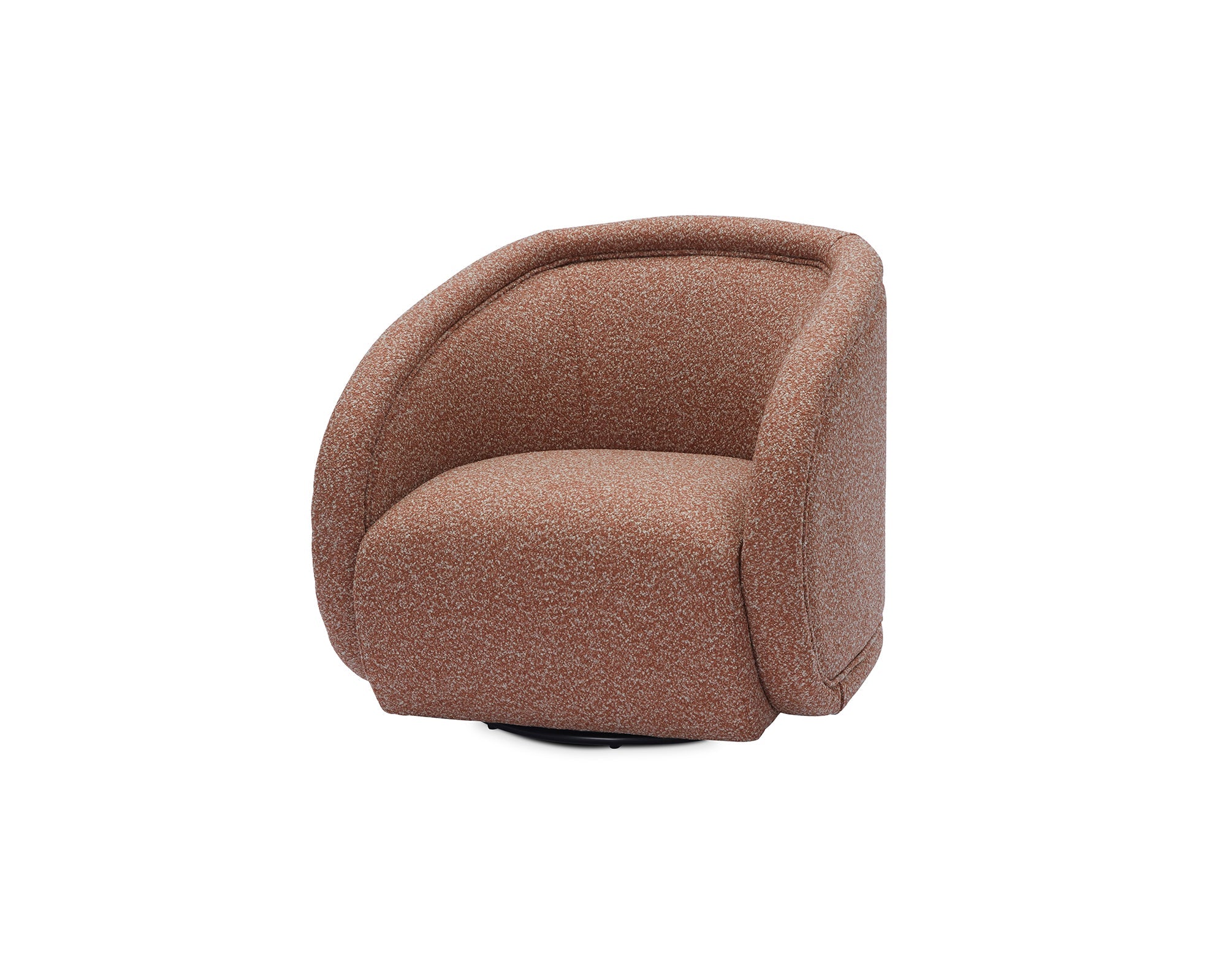 Alice Swivel Armchair - Capella Clay Boucle & Matt Black Metal