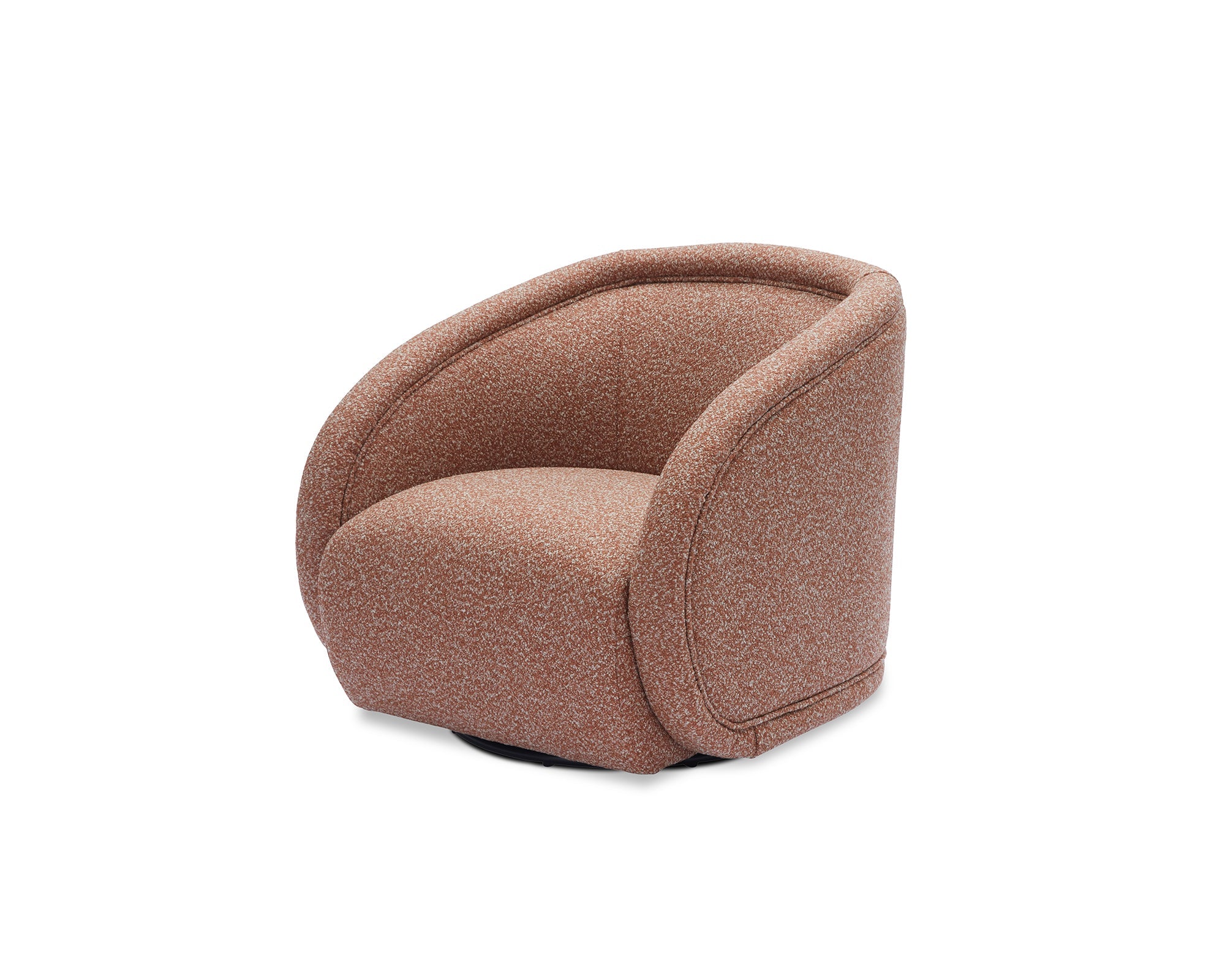 Alice Swivel Armchair - Capella Clay Boucle & Matt Black Metal