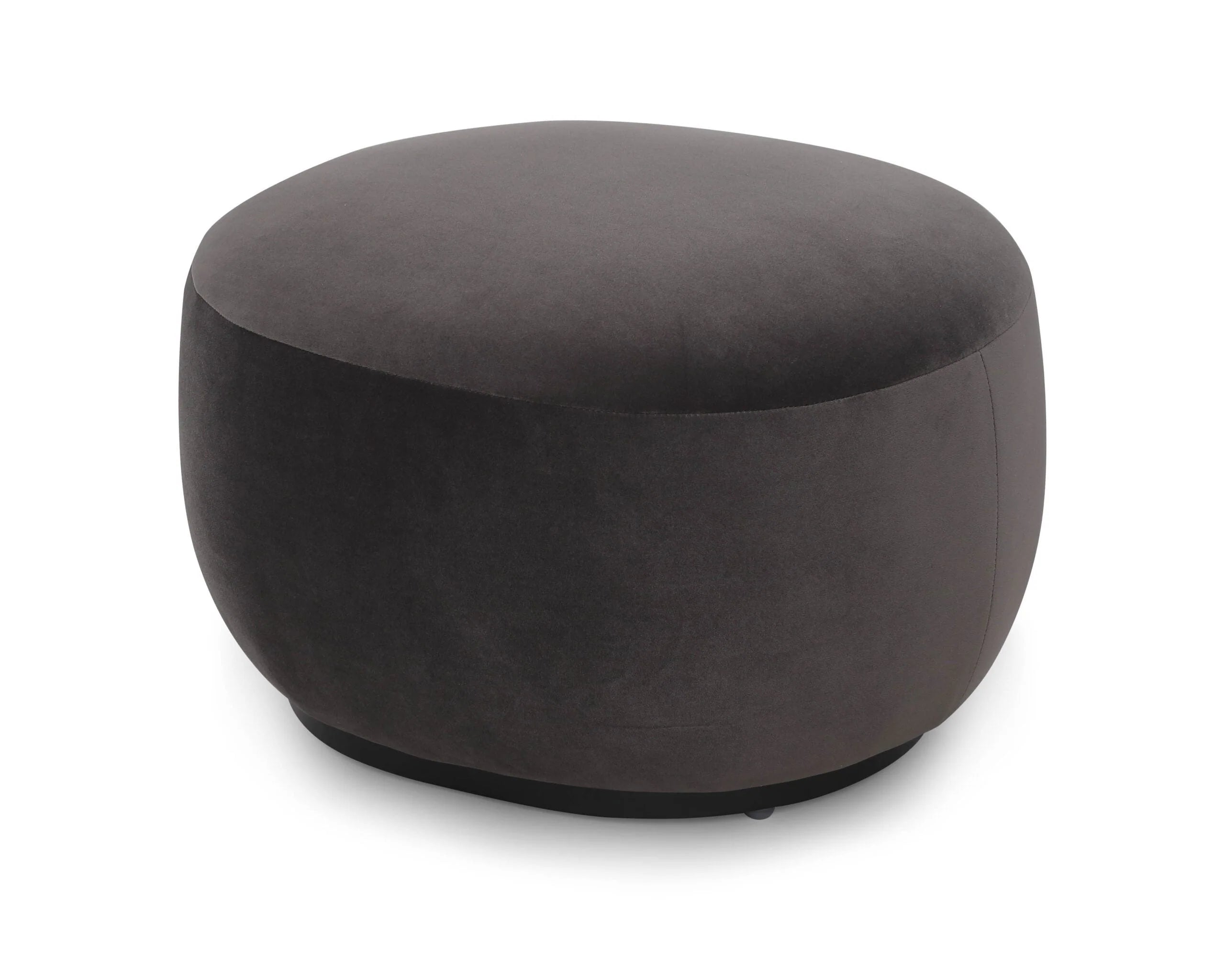 Polter Kaster II Slate Grey Velvet Ottoman
