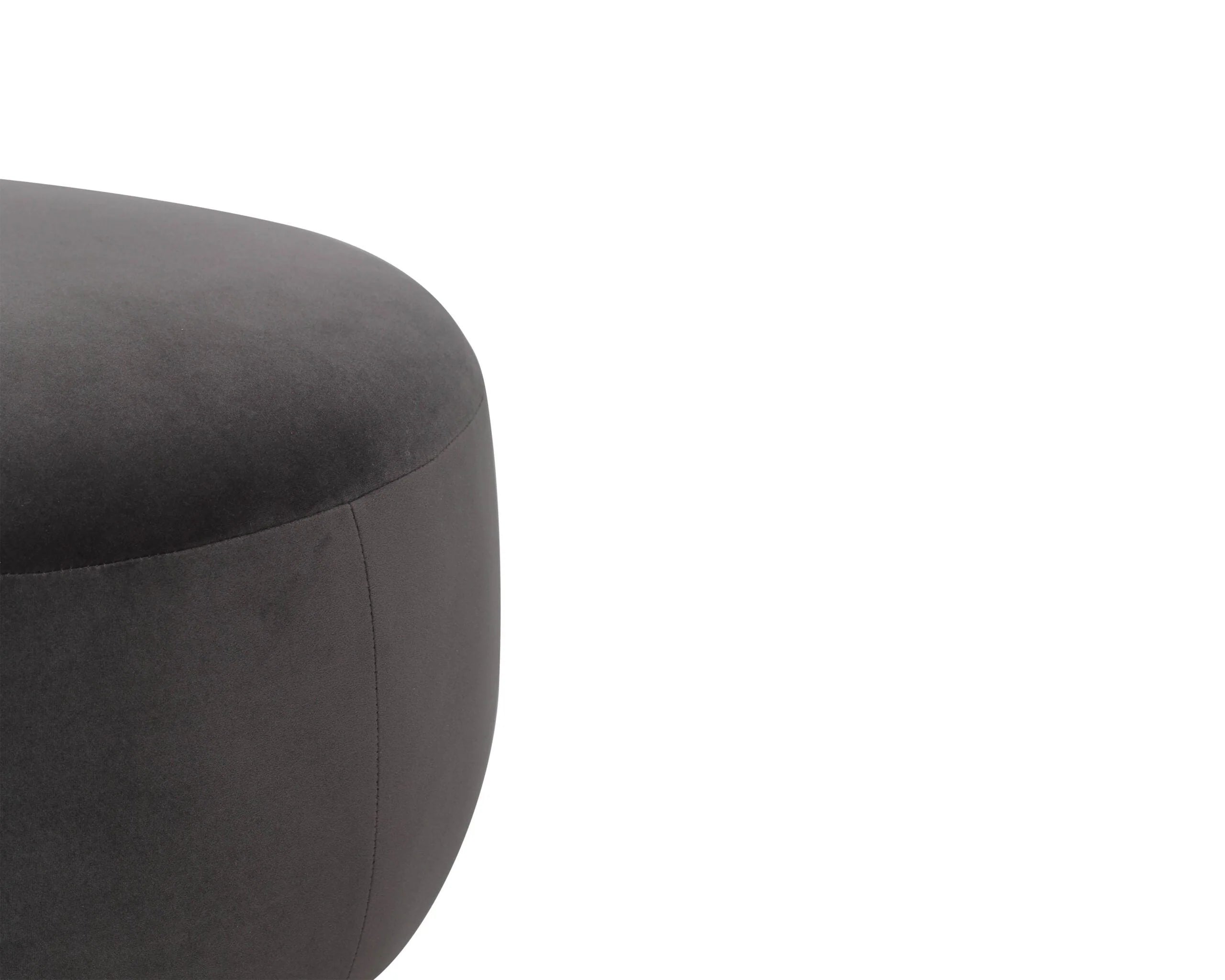 Polter Kaster II Slate Grey Velvet Ottoman