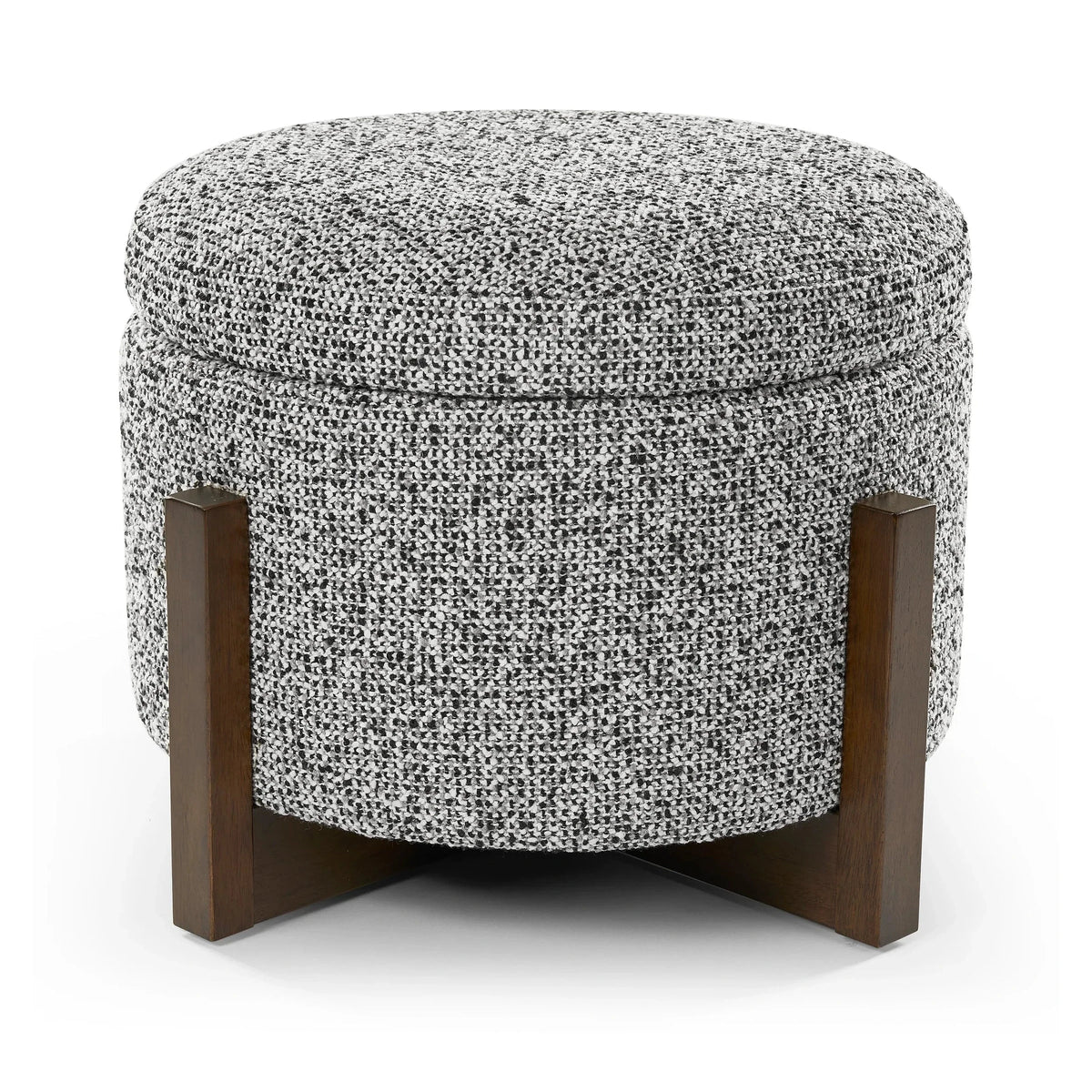 Asti Dexter Sparkle Stone Linen Look & Wood Ottoman