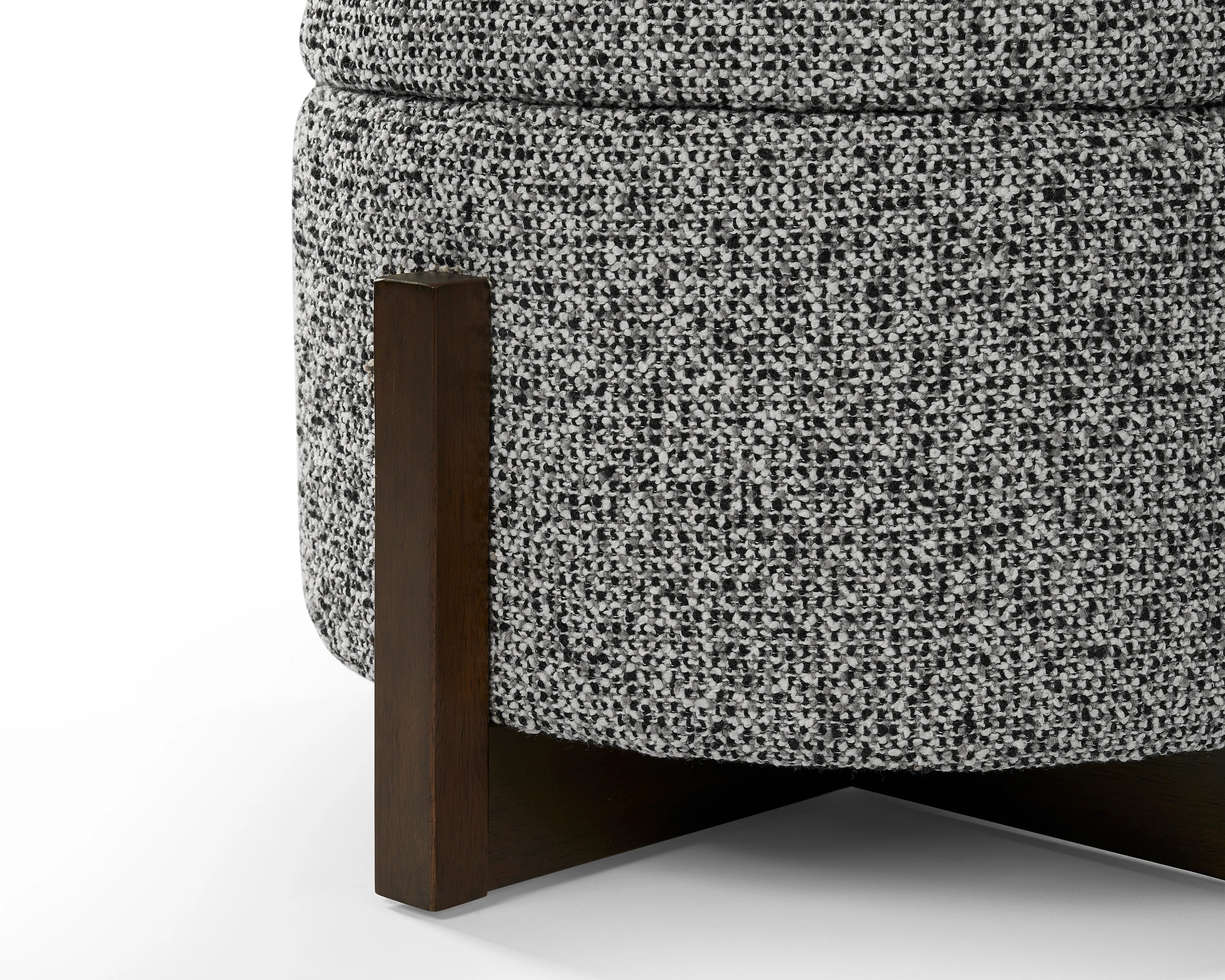 Asti Dexter Sparkle Stone Linen Look & Wood Ottoman