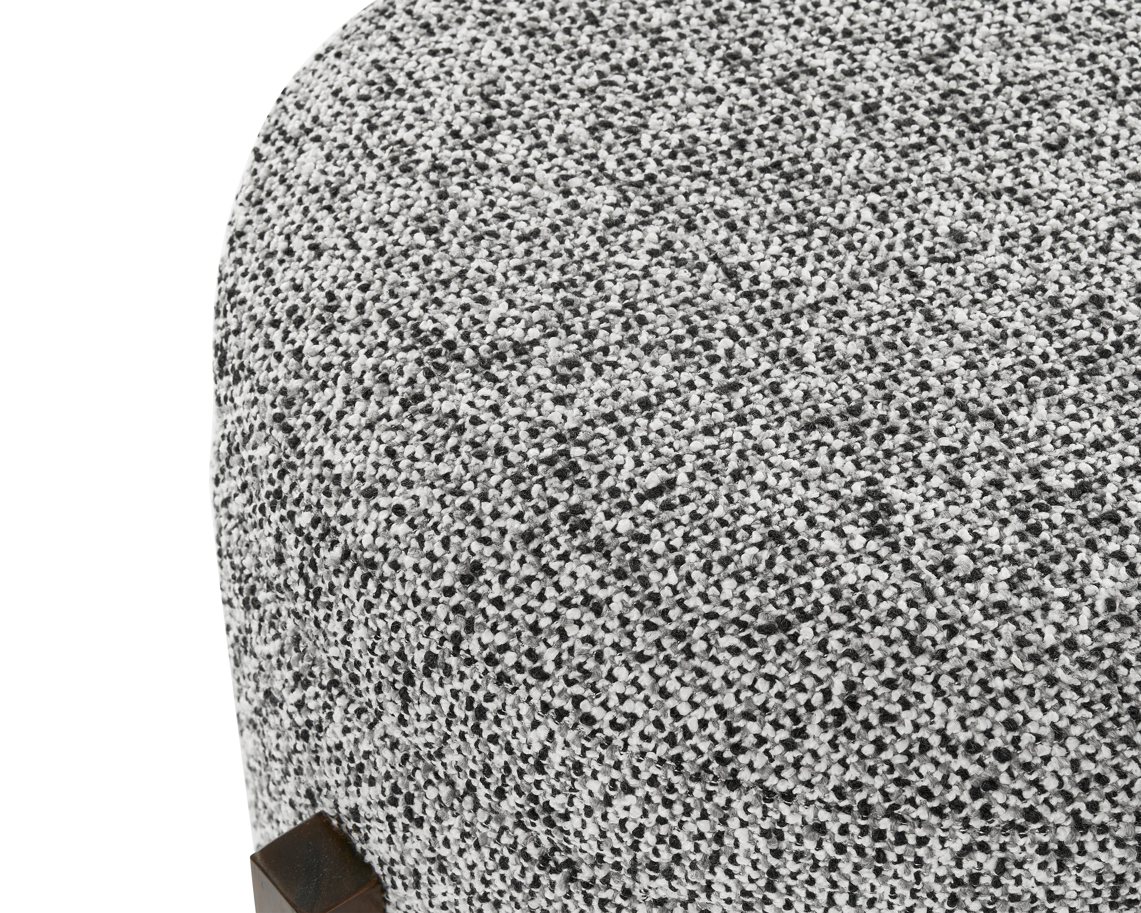 Asti Dexter Sparkle Stone Linen Look & Wood Ottoman