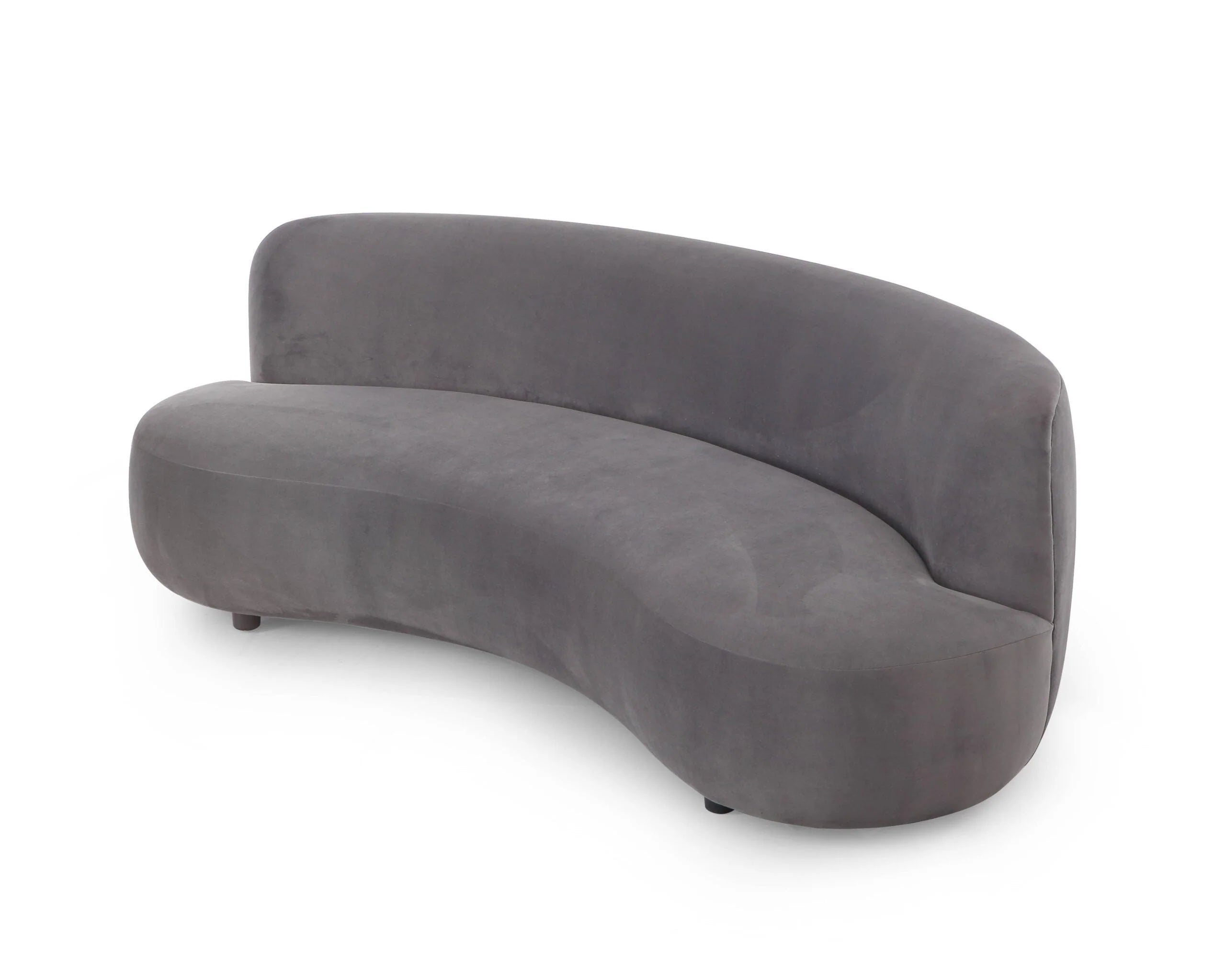 Polter Kaster II Slate Grey Velvet 3 Seater Sofa
