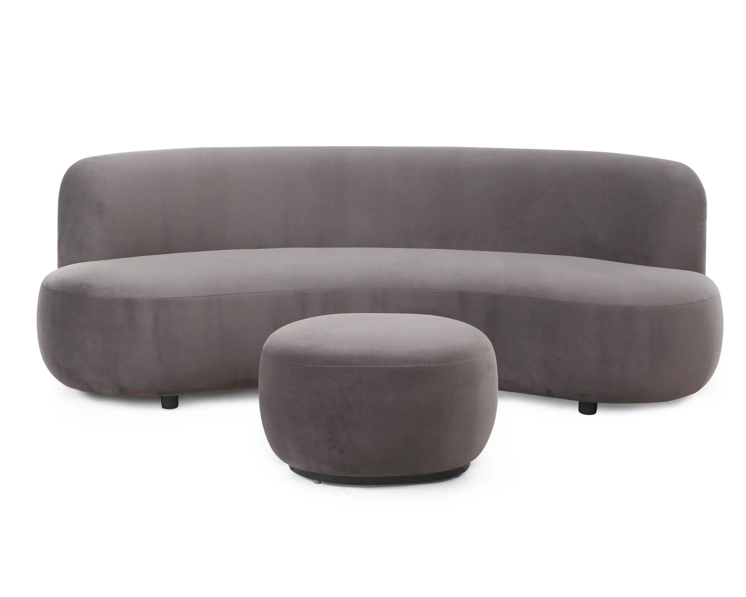 Polter Kaster II Slate Grey Velvet 3 Seater Sofa