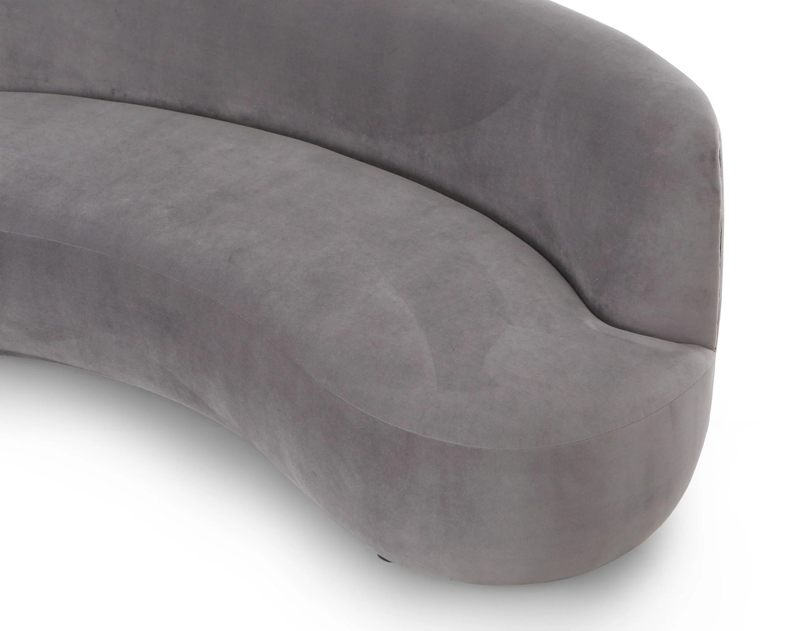 Polter Kaster II Slate Grey Velvet 3 Seater Sofa