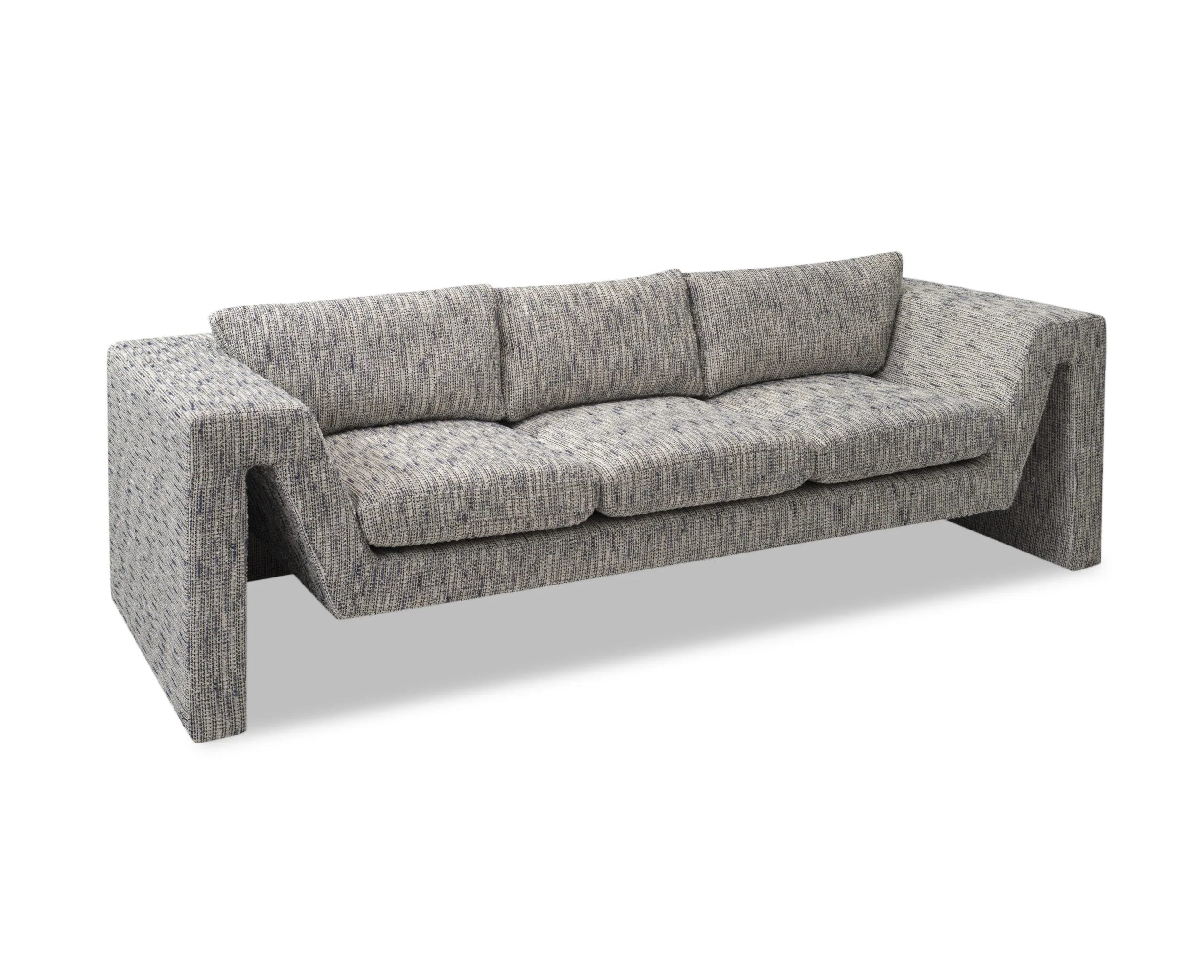 Manu Sherpa Grey Chenille 3 Seater Sofa