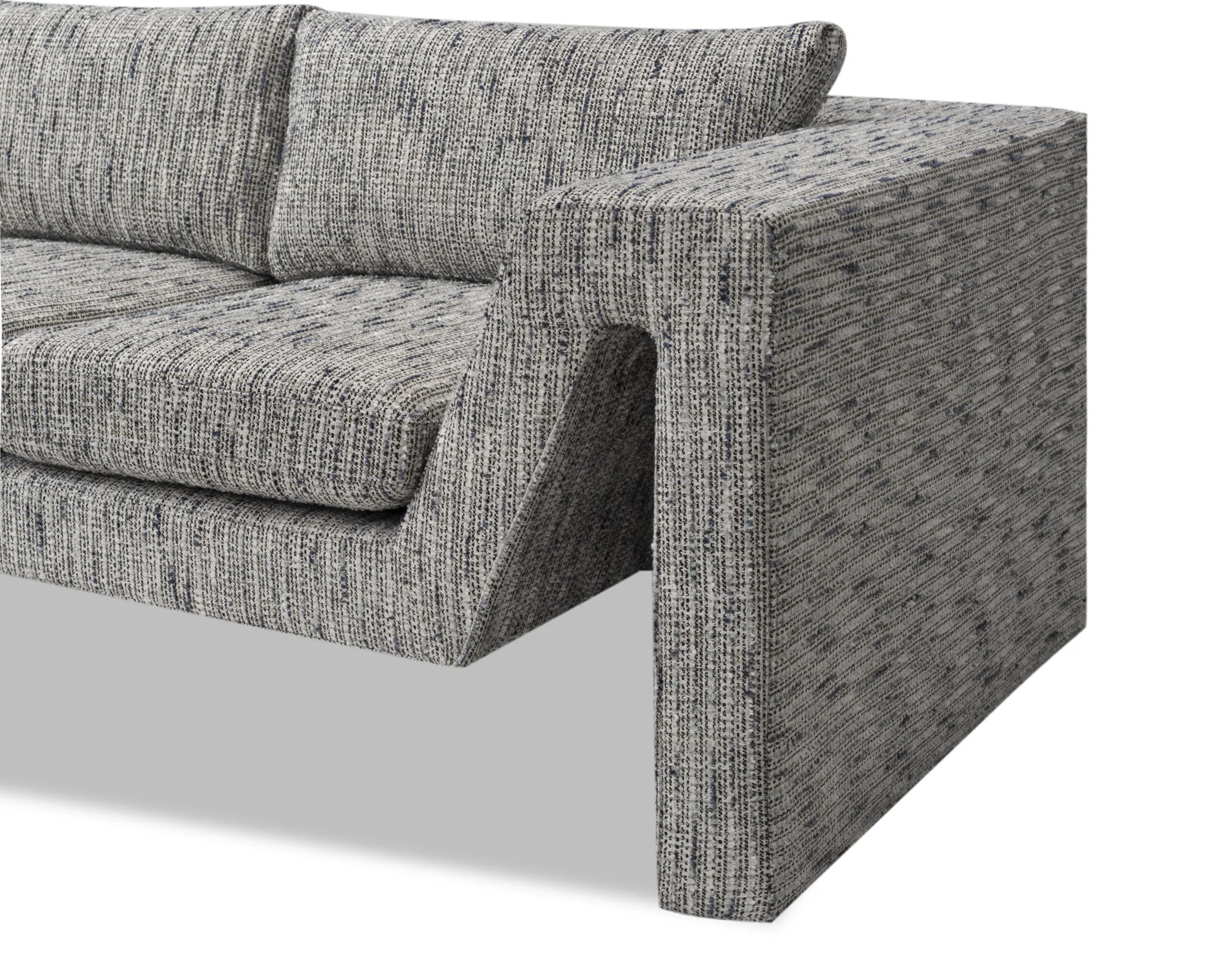 Manu Sherpa Grey Chenille 3 Seater Sofa
