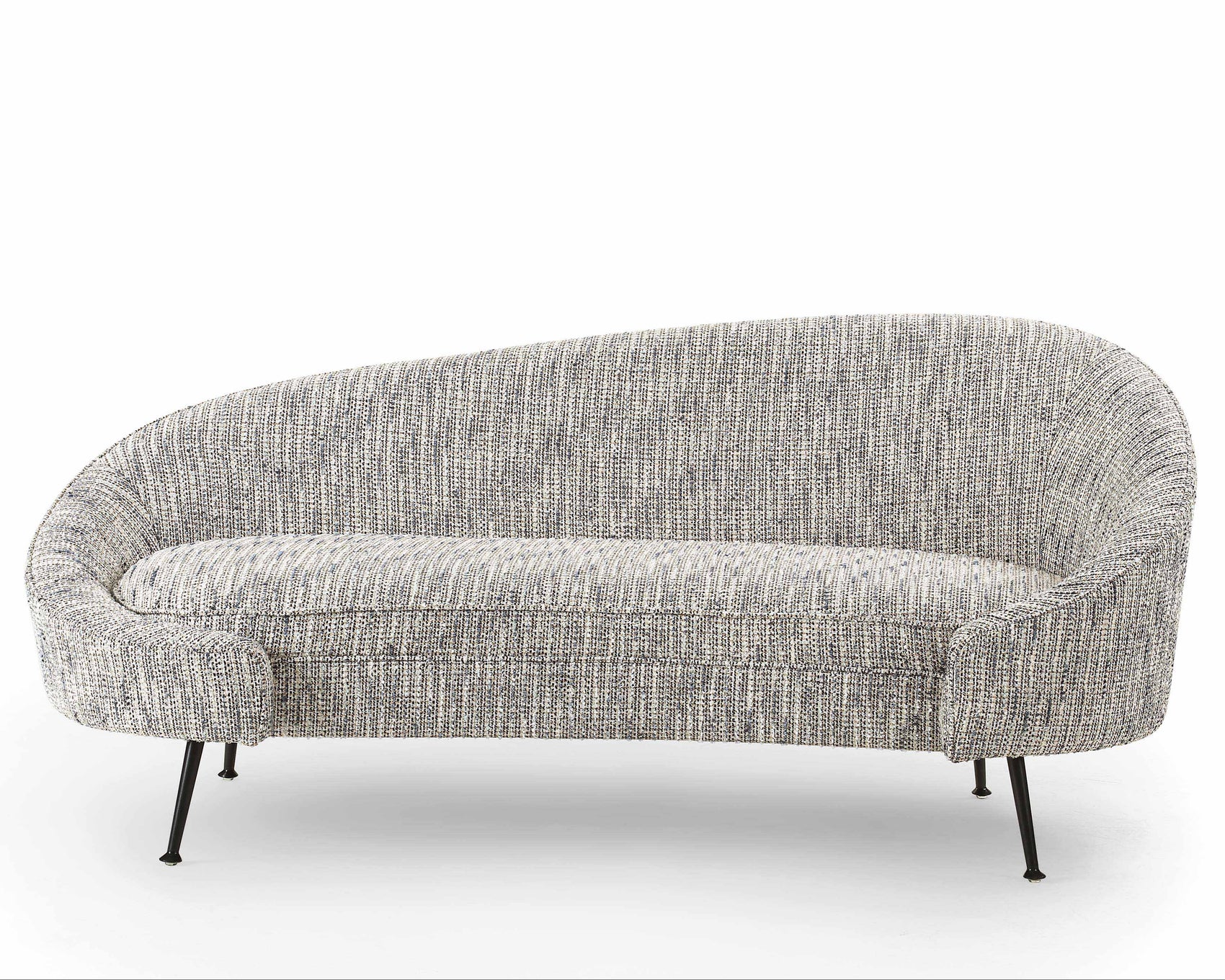 Aspen Sherpa Grey Chenille & Matt Black 2 Seater Sofa