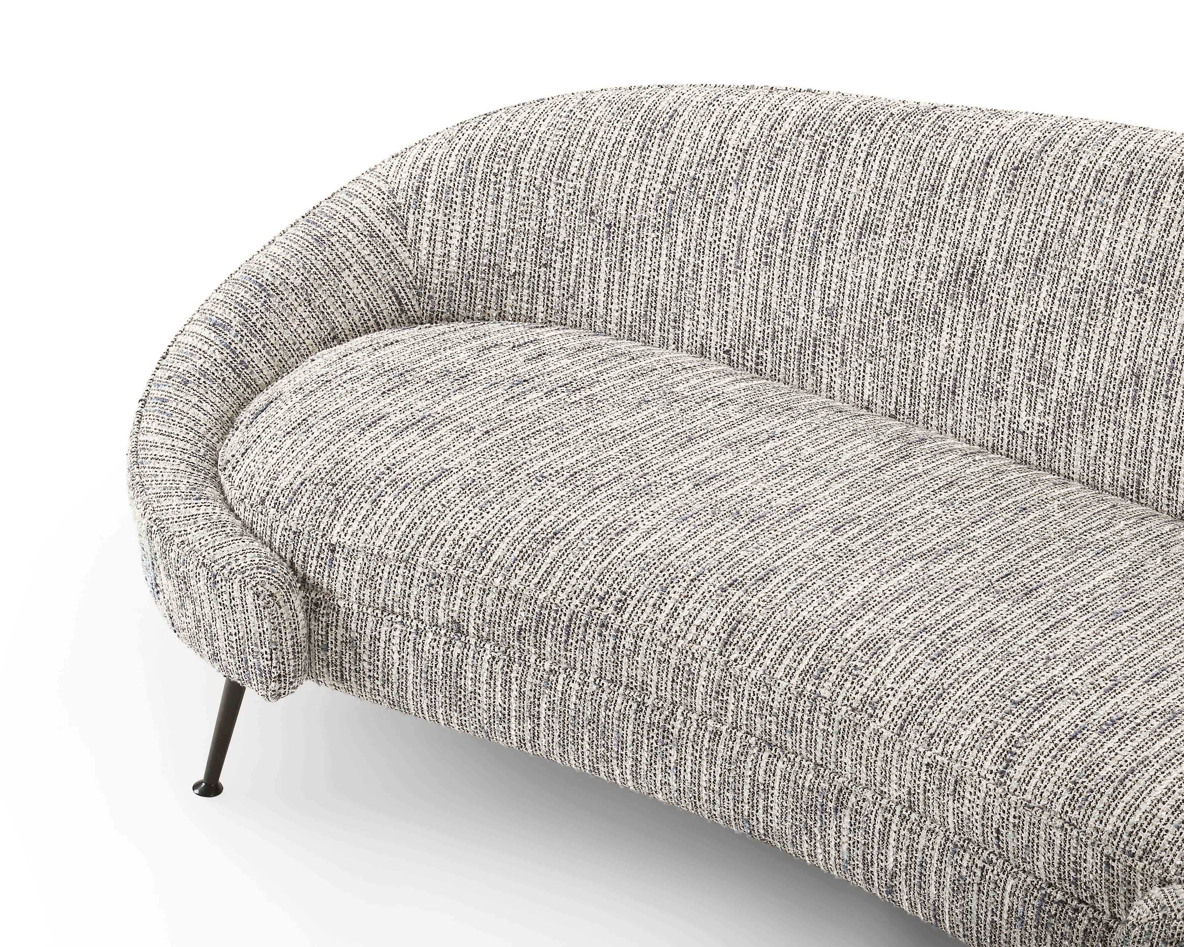 Aspen 2 Seater Sofa - Sherpa Grey & Matt Black