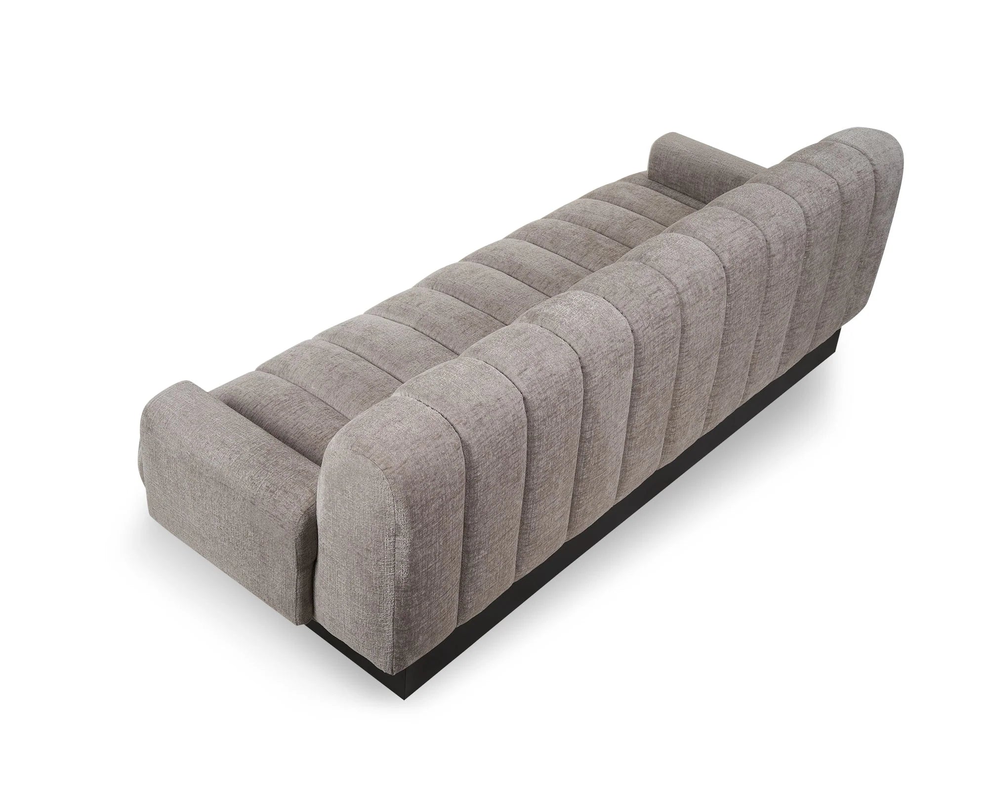 Keiron Bennet Grey Chenille & Matt Black 3 Seater Sofa