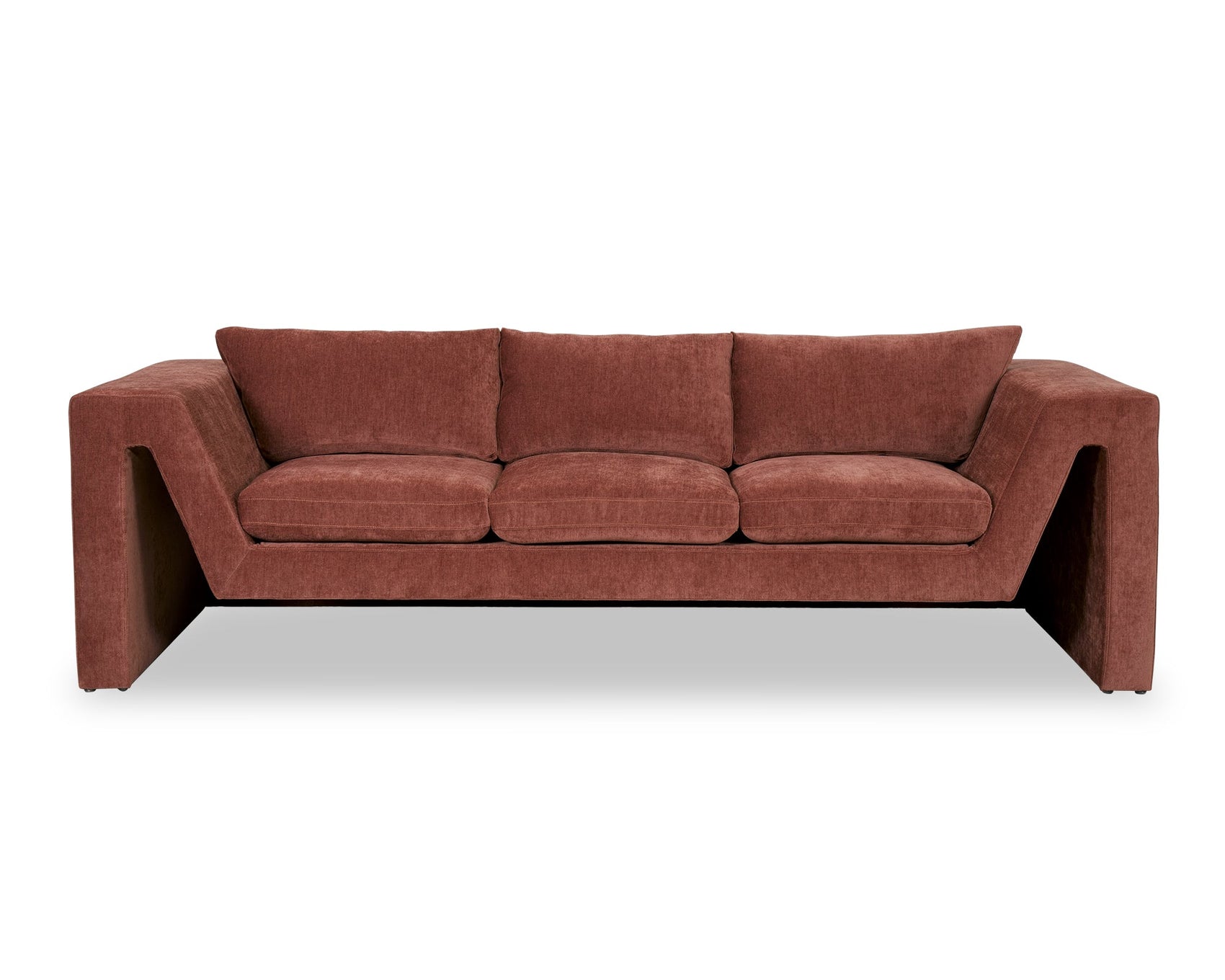 Manu Sysley Rust Chenille 3 Seater Sofa II