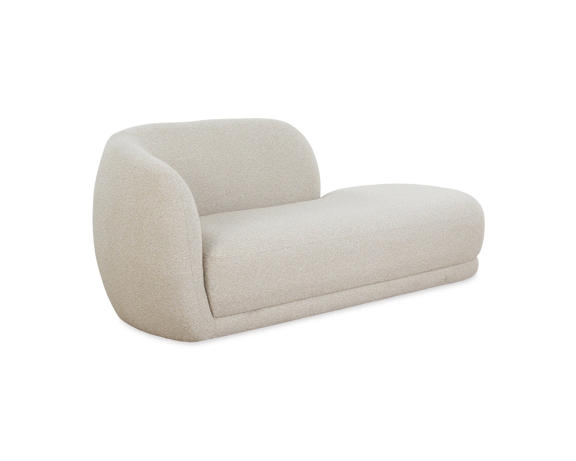 Curva Capella Sand Chenille Chaise Sofa