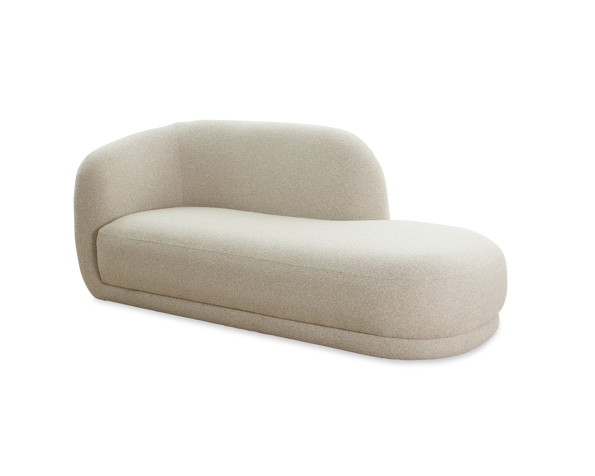 Curva Capella Sand Chenille Chaise Sofa