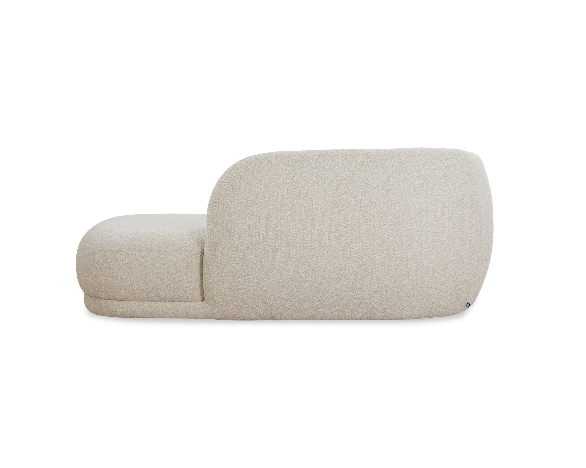 Curva Capella Sand Chenille Chaise Sofa
