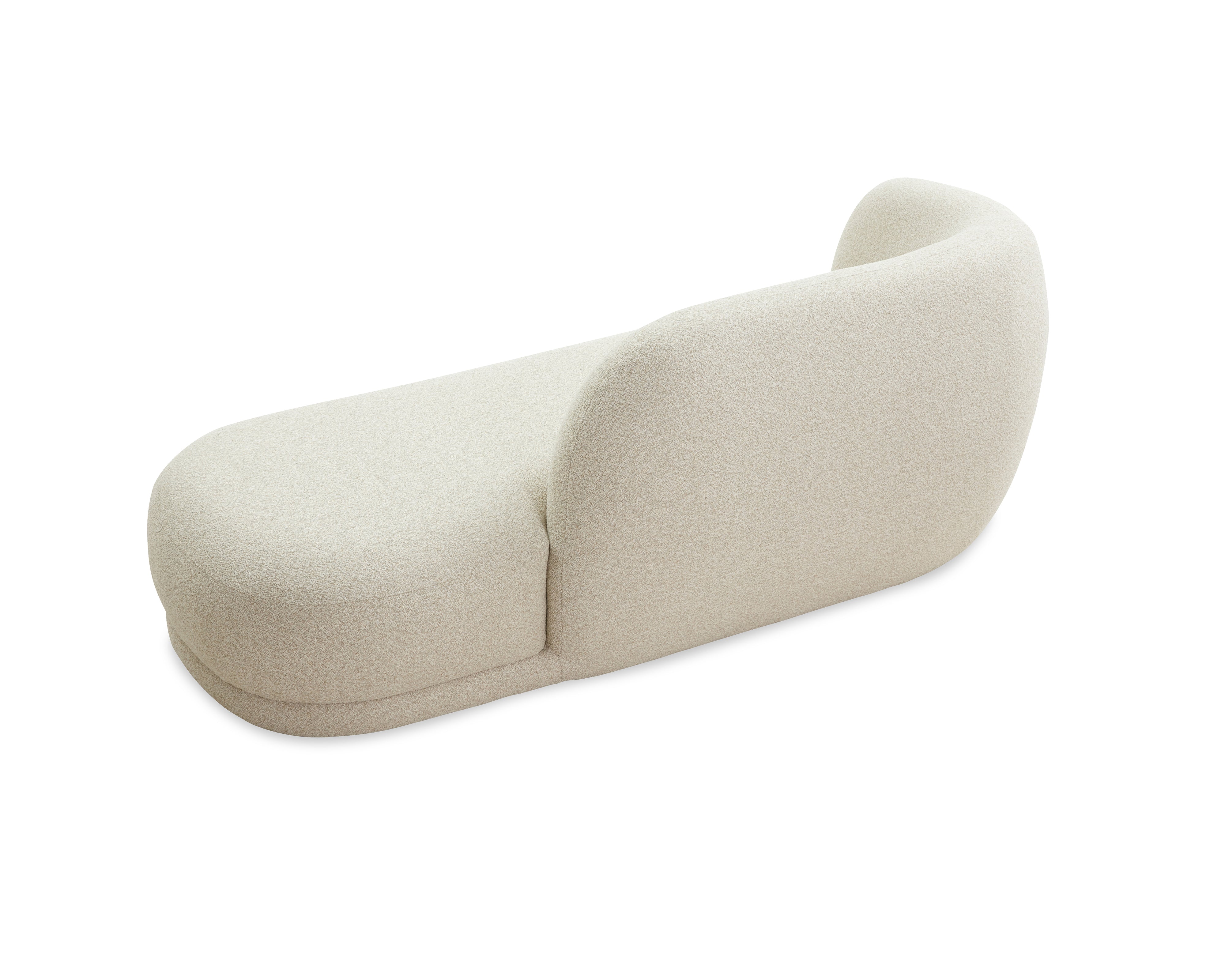 Curva Capella Sand Chenille Chaise Sofa
