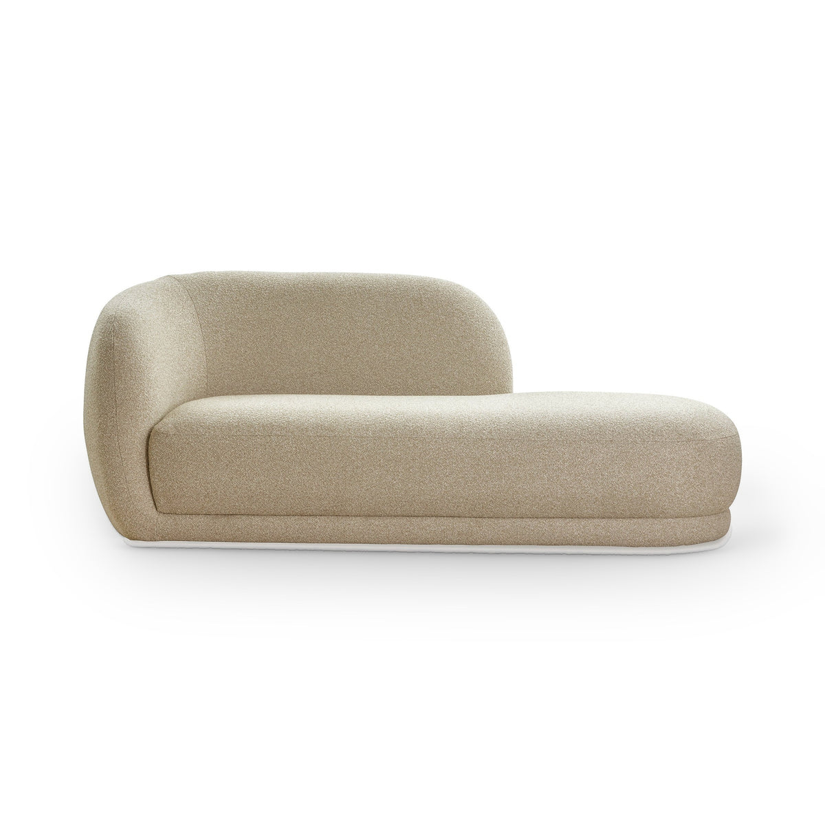 Curva Capella Sand Chenille Chaise Sofa