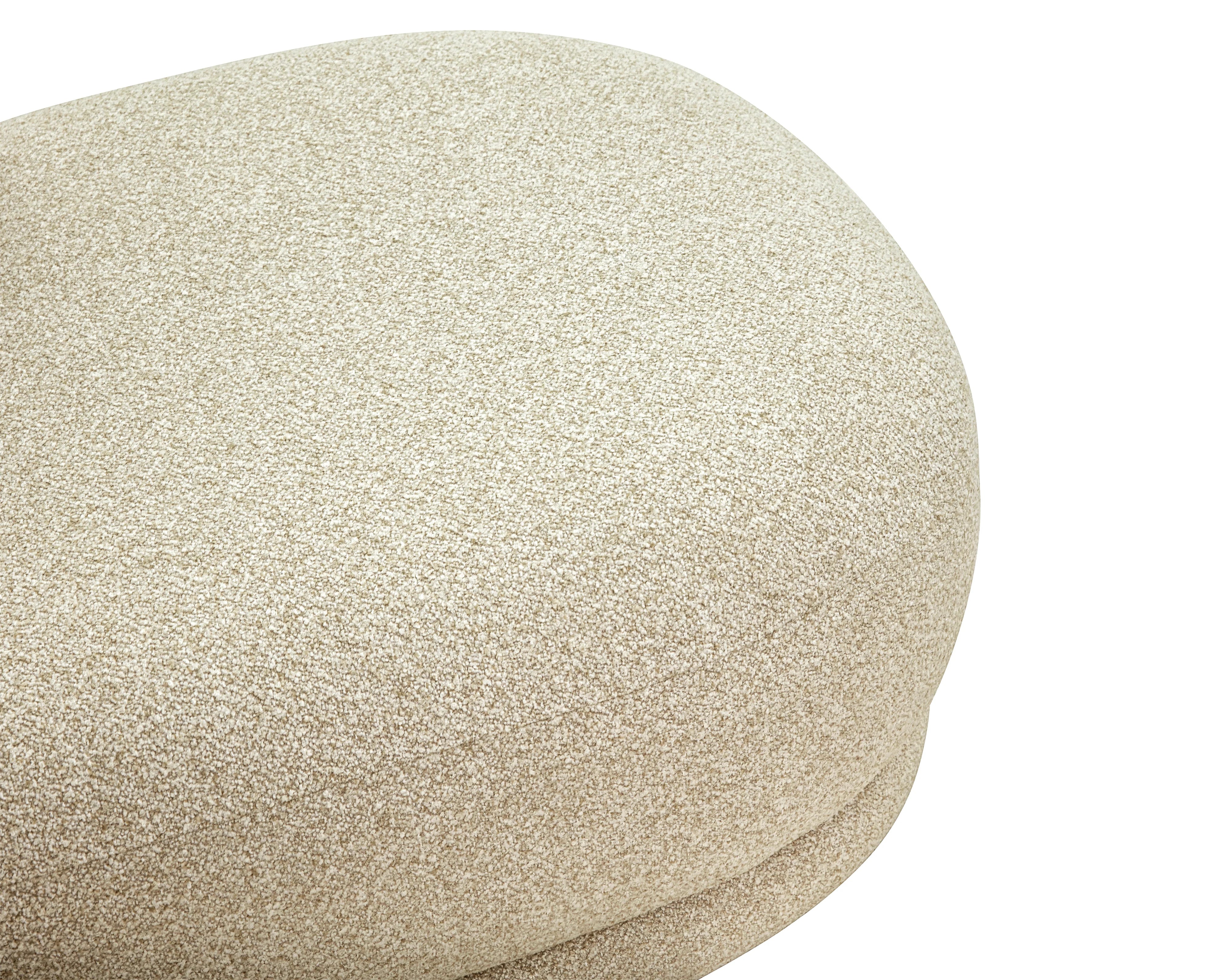 Curva Capella Sand Chenille Chaise Sofa