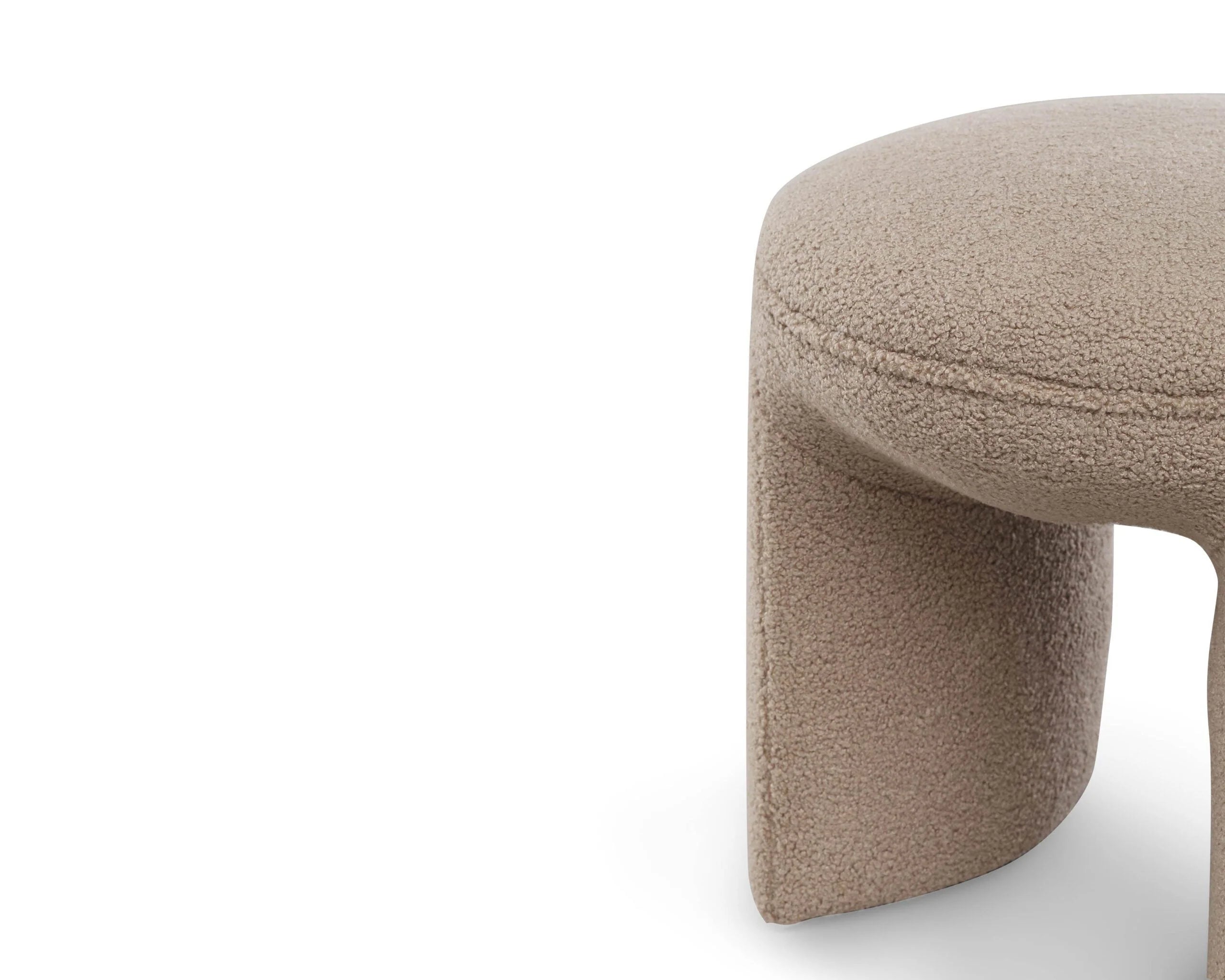 Kramer Alpaca Taupe Chenille Stool