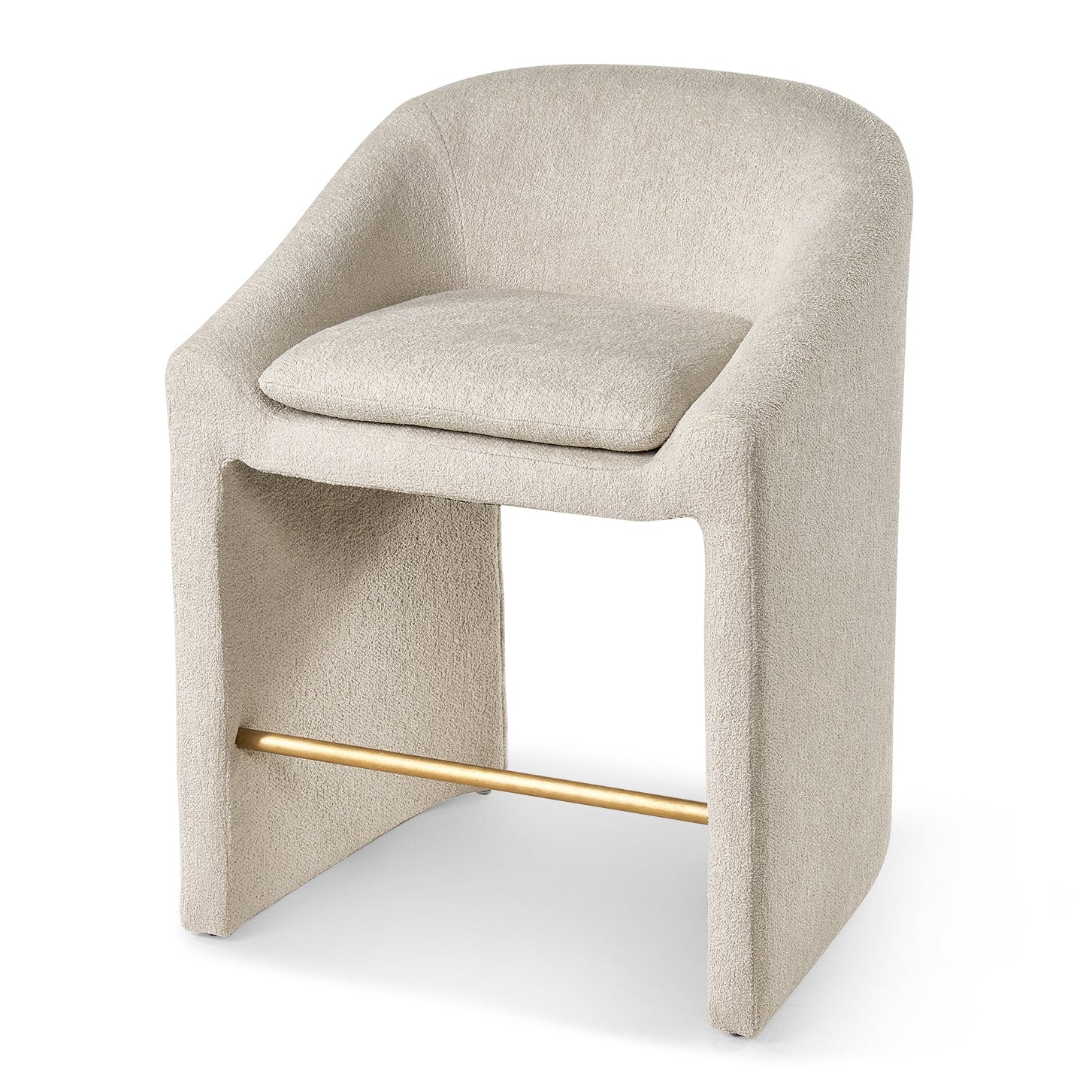 Albin Lander Shade Chenille & Brushed Brass Counter Stool
