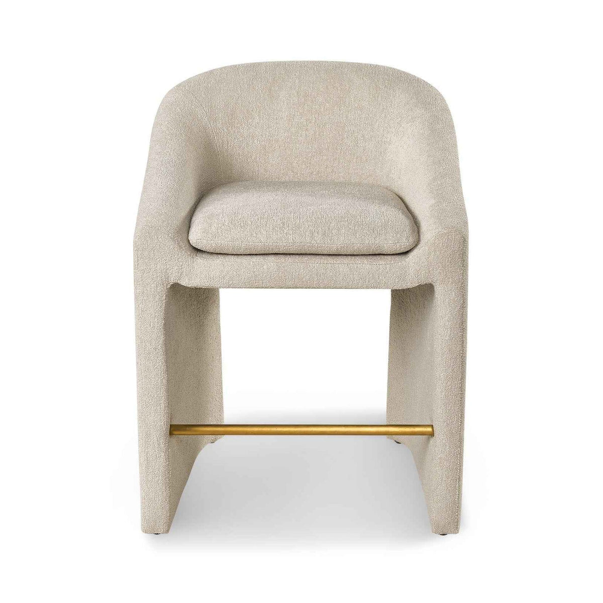 Albin Lander Shade Chenille & Brushed Brass Counter Stool