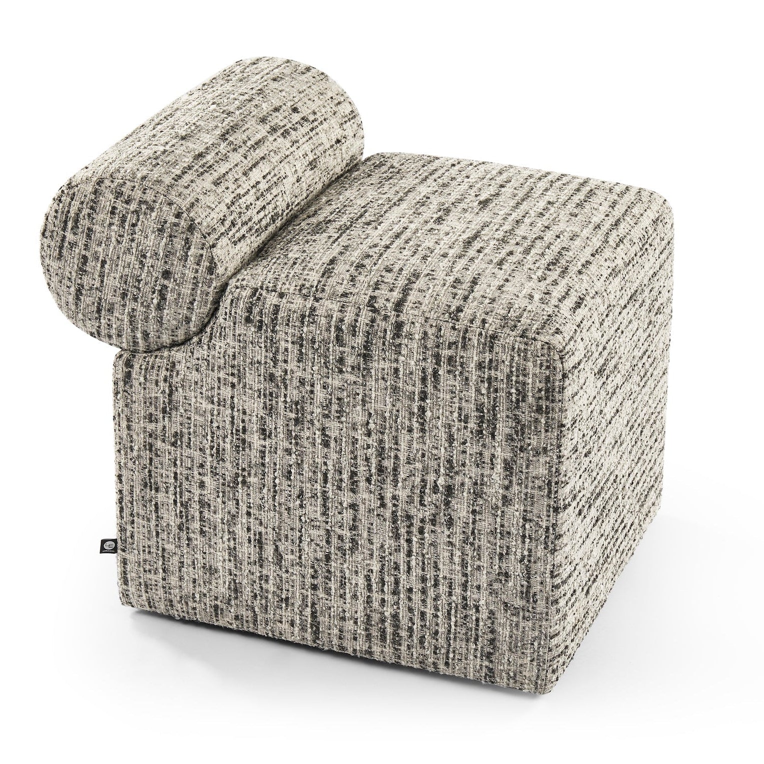 Lecco Letto Grey Linen Look Footstool