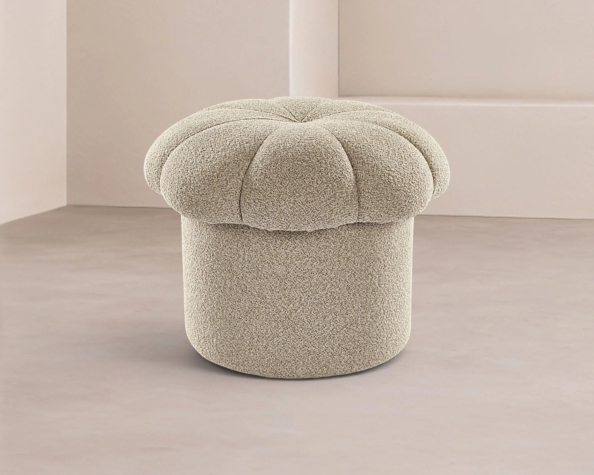 Lis Capella Sand Chenille Footstool