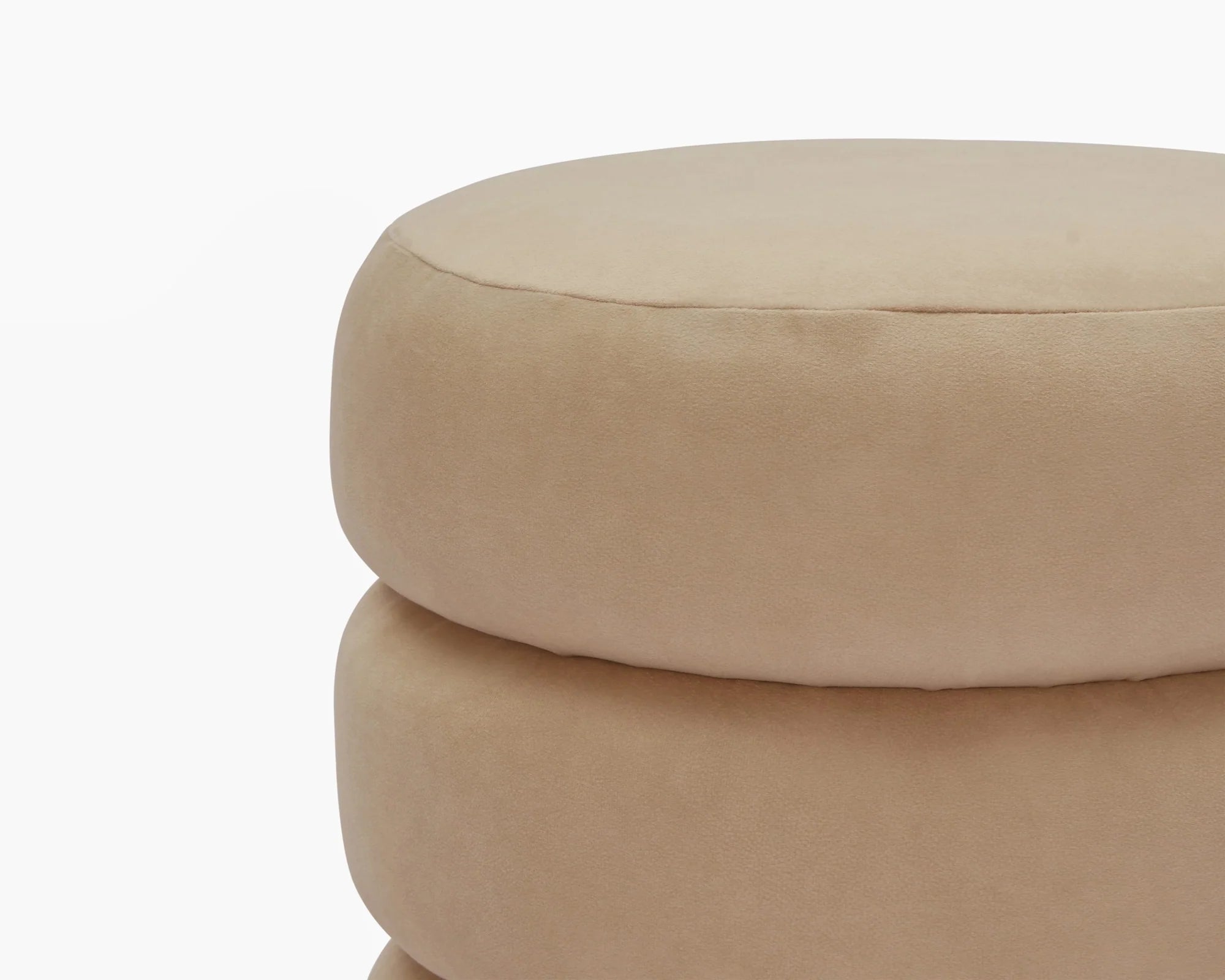 Trace Hopper Desert Velvet Natural Oak Solid Wood Footstool