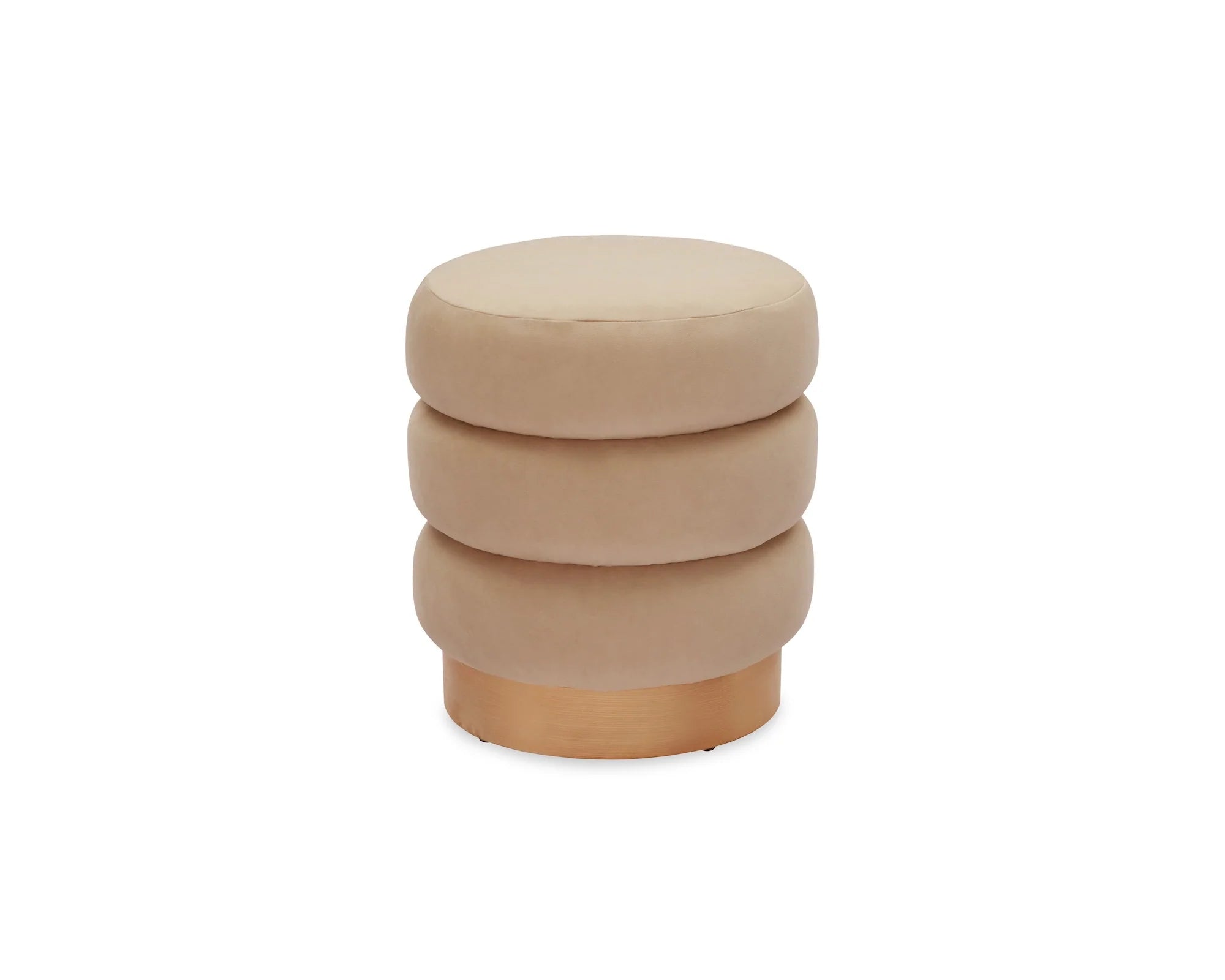 Trace Hopper Desert Velvet Natural Oak Solid Wood Footstool