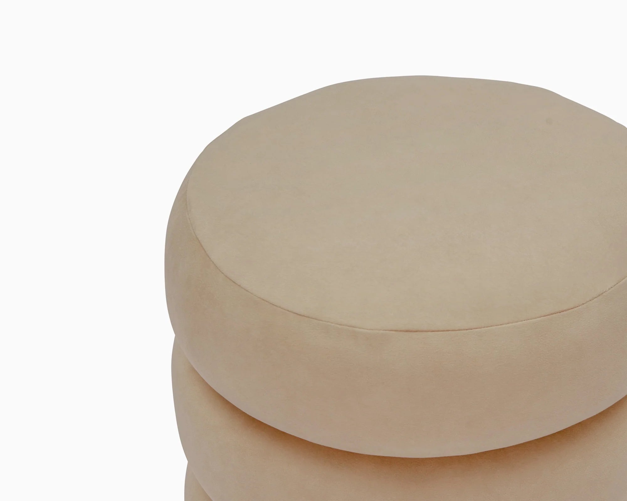 Trace Hopper Desert Velvet Natural Oak Solid Wood Footstool