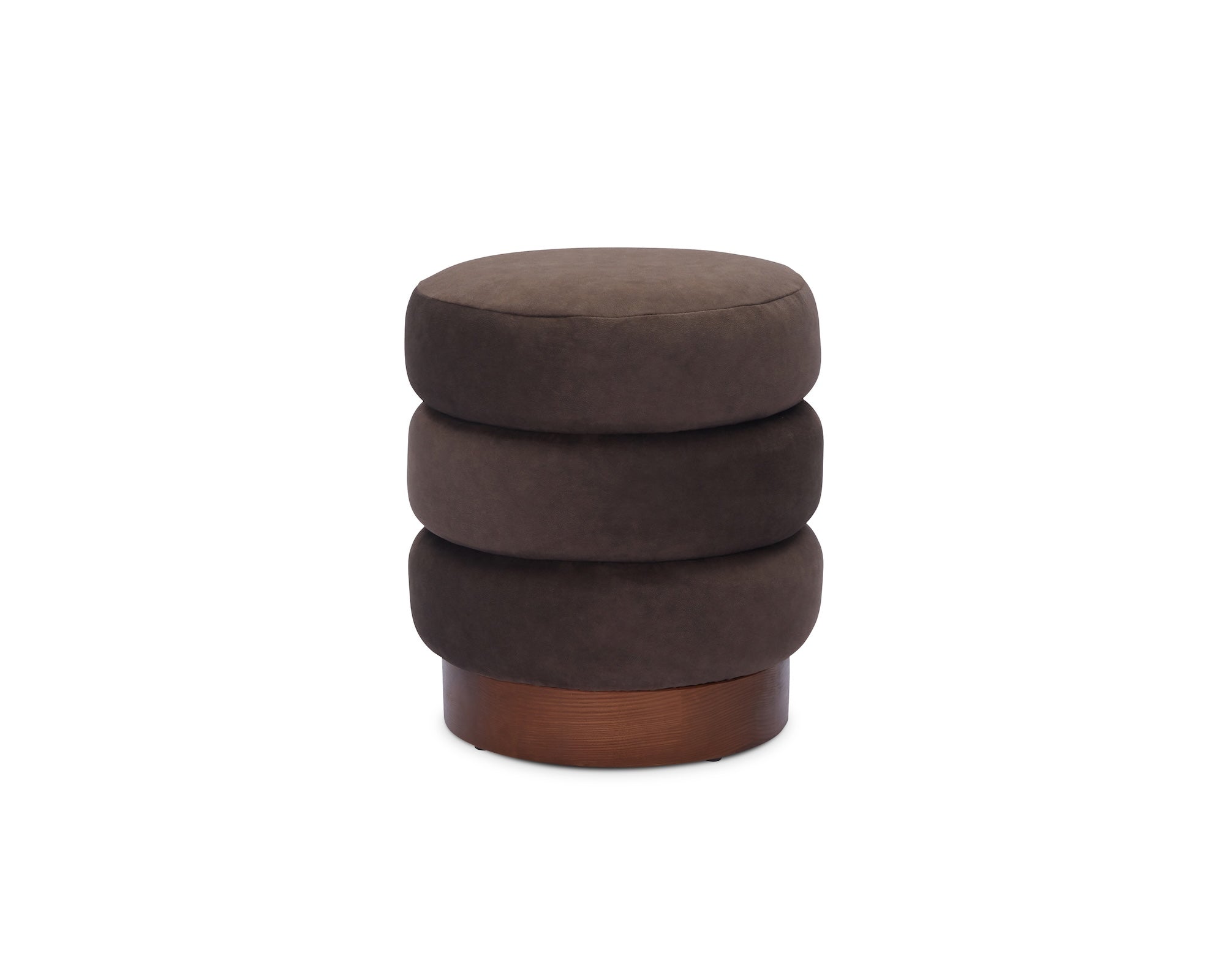 Trace Pouffe - Hopper Terra Velvet & Mid Brown Oak