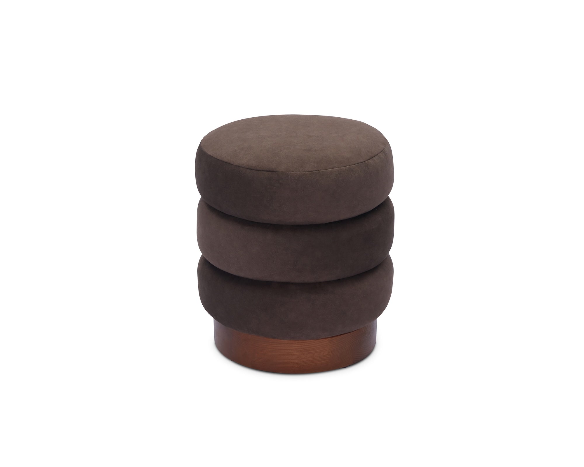 Trace Pouffe - Hopper Terra Velvet & Mid Brown Oak