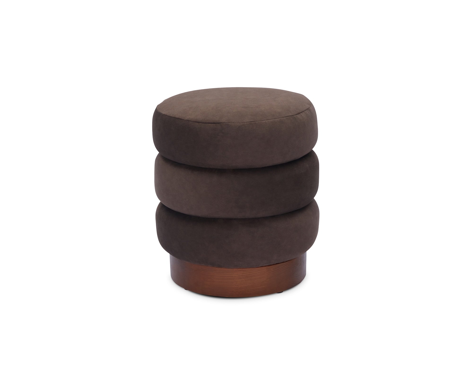 Trace Pouffe - Hopper Terra Velvet & Mid Brown Oak