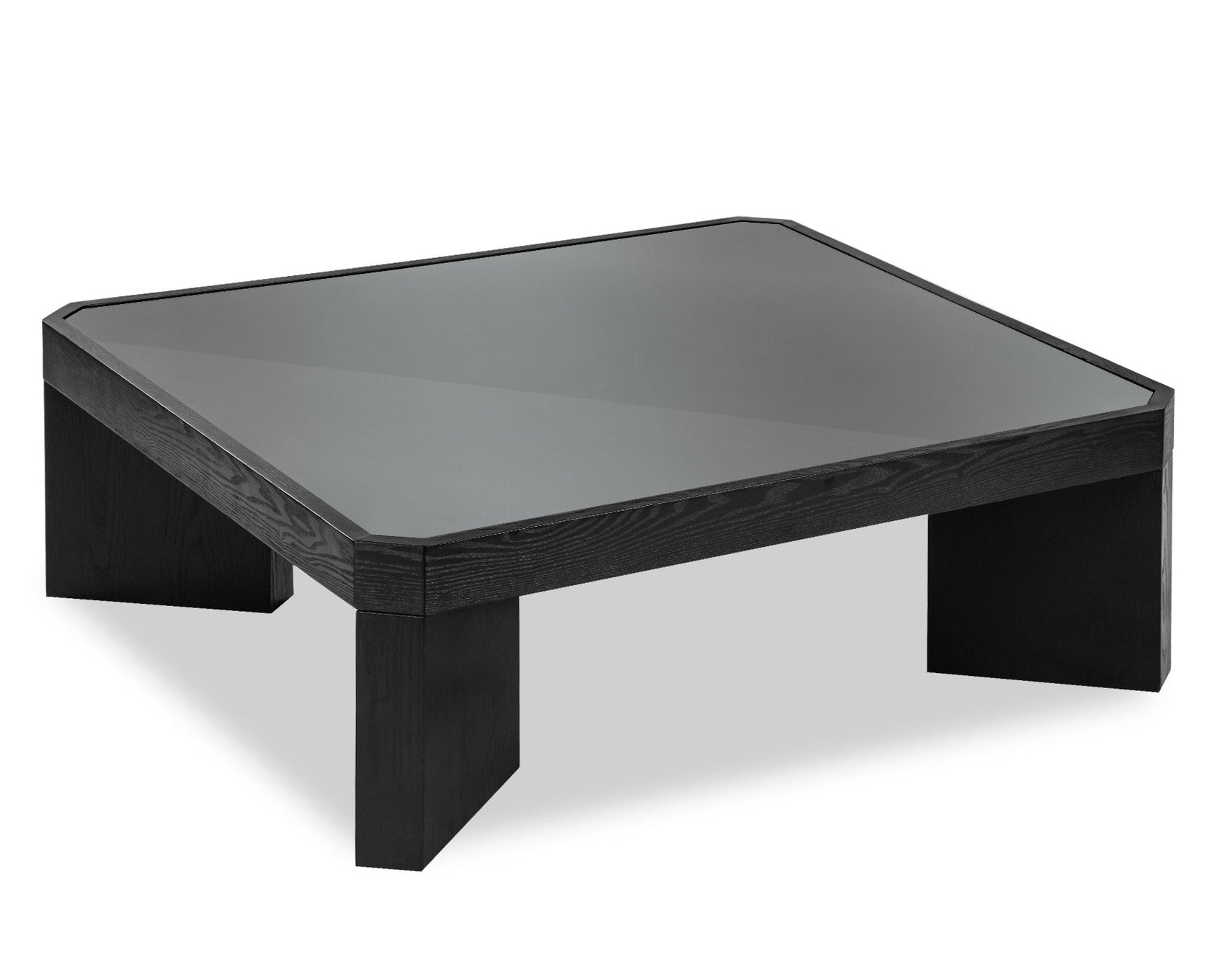 Baltimore Black Ash & Glass Square Coffee Table