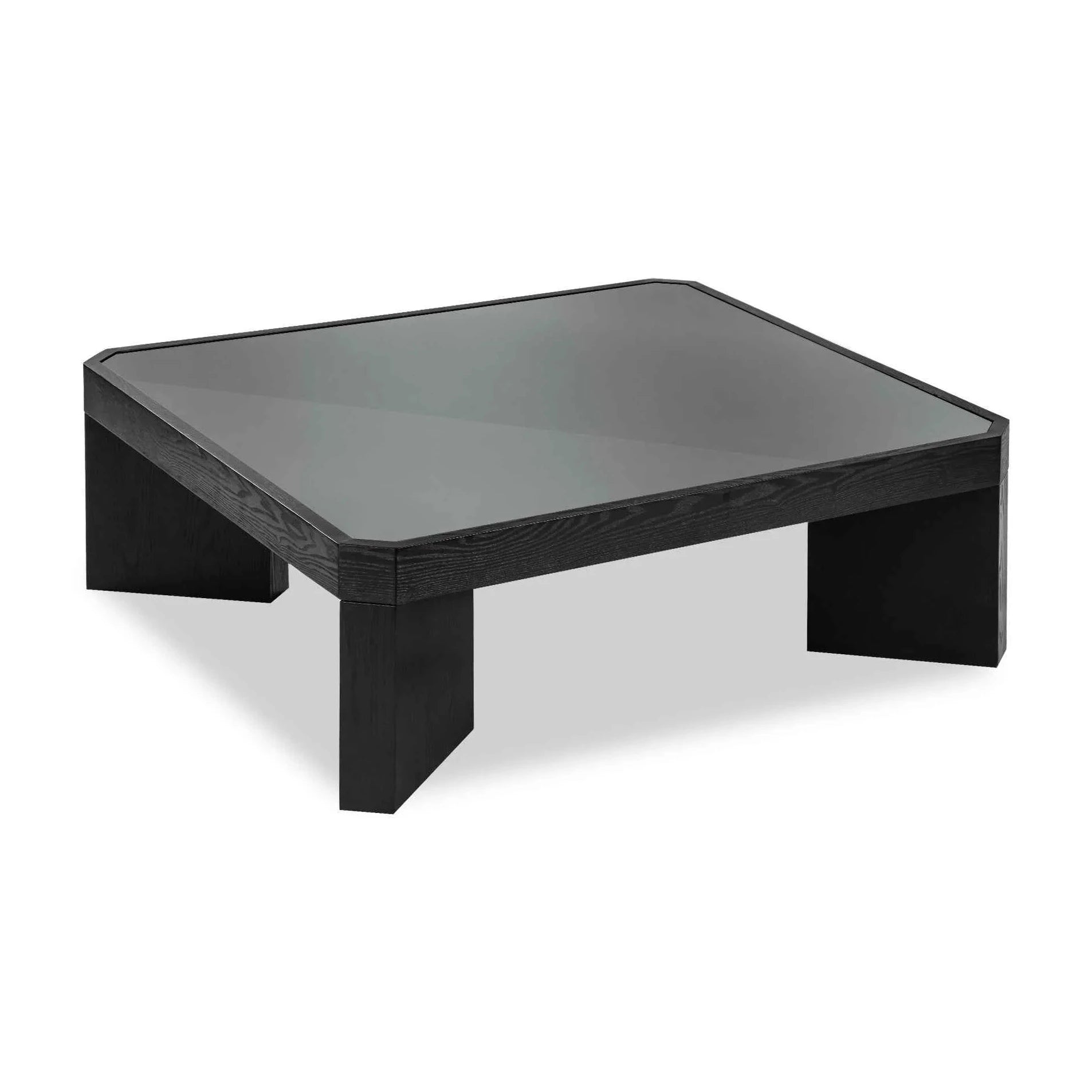 Baltimore Black Wood & Glass Square Coffee Table