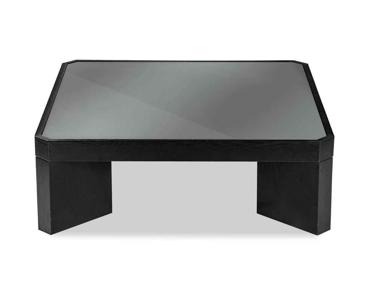 Baltimore Black Wood & Glass Square Coffee Table