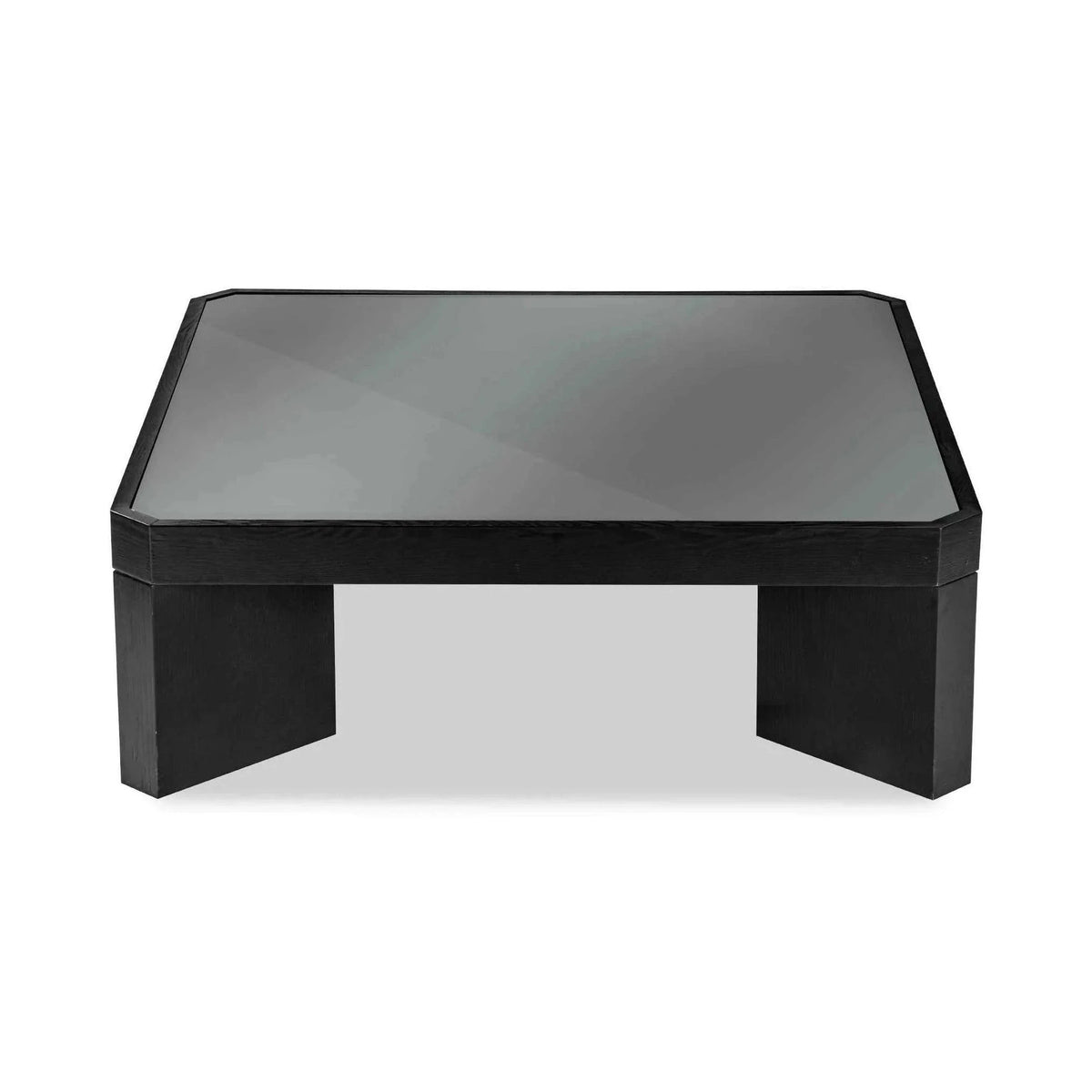 Baltimore Black Wood & Glass Square Coffee Table