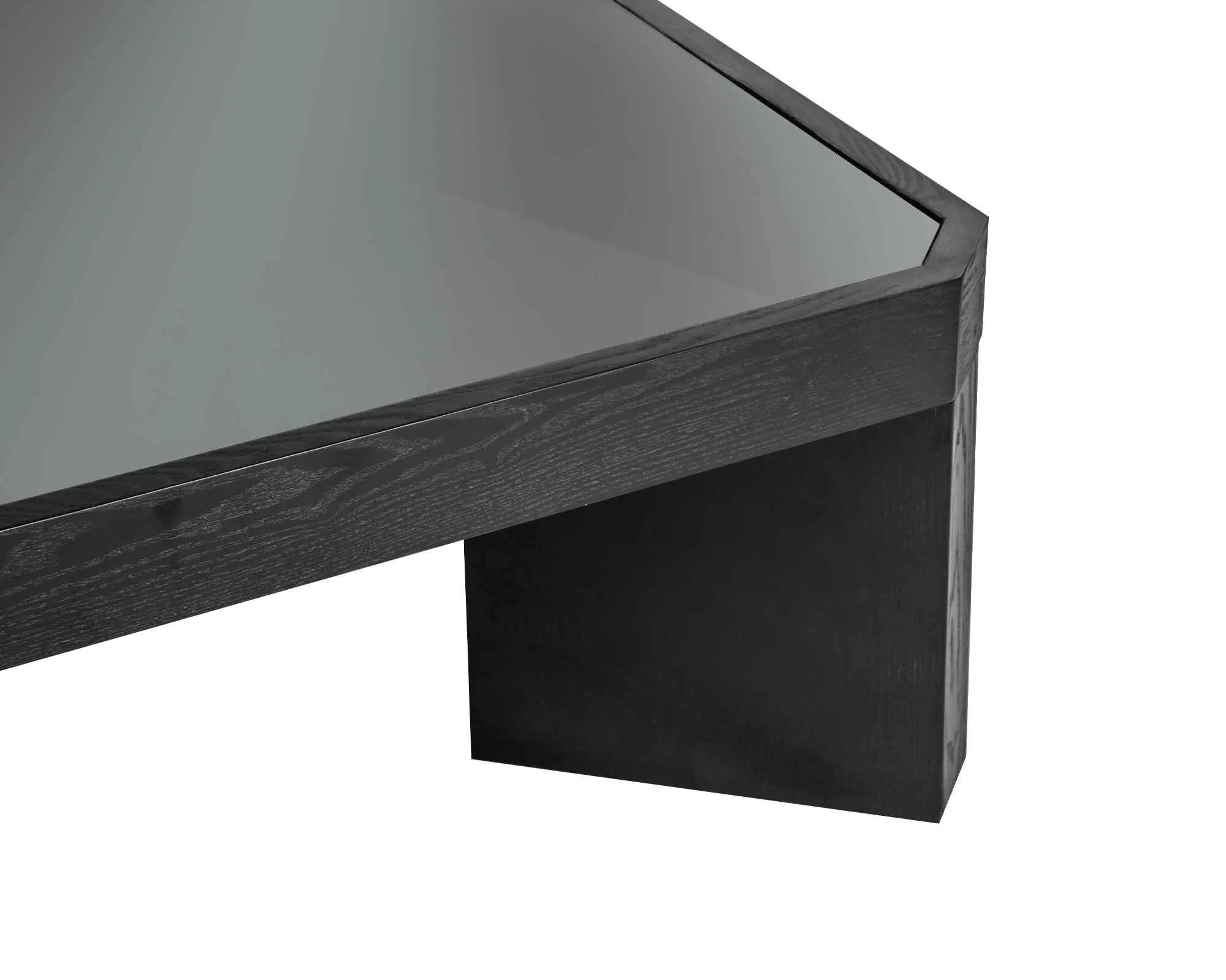 Baltimore Black Wood & Glass Square Coffee Table