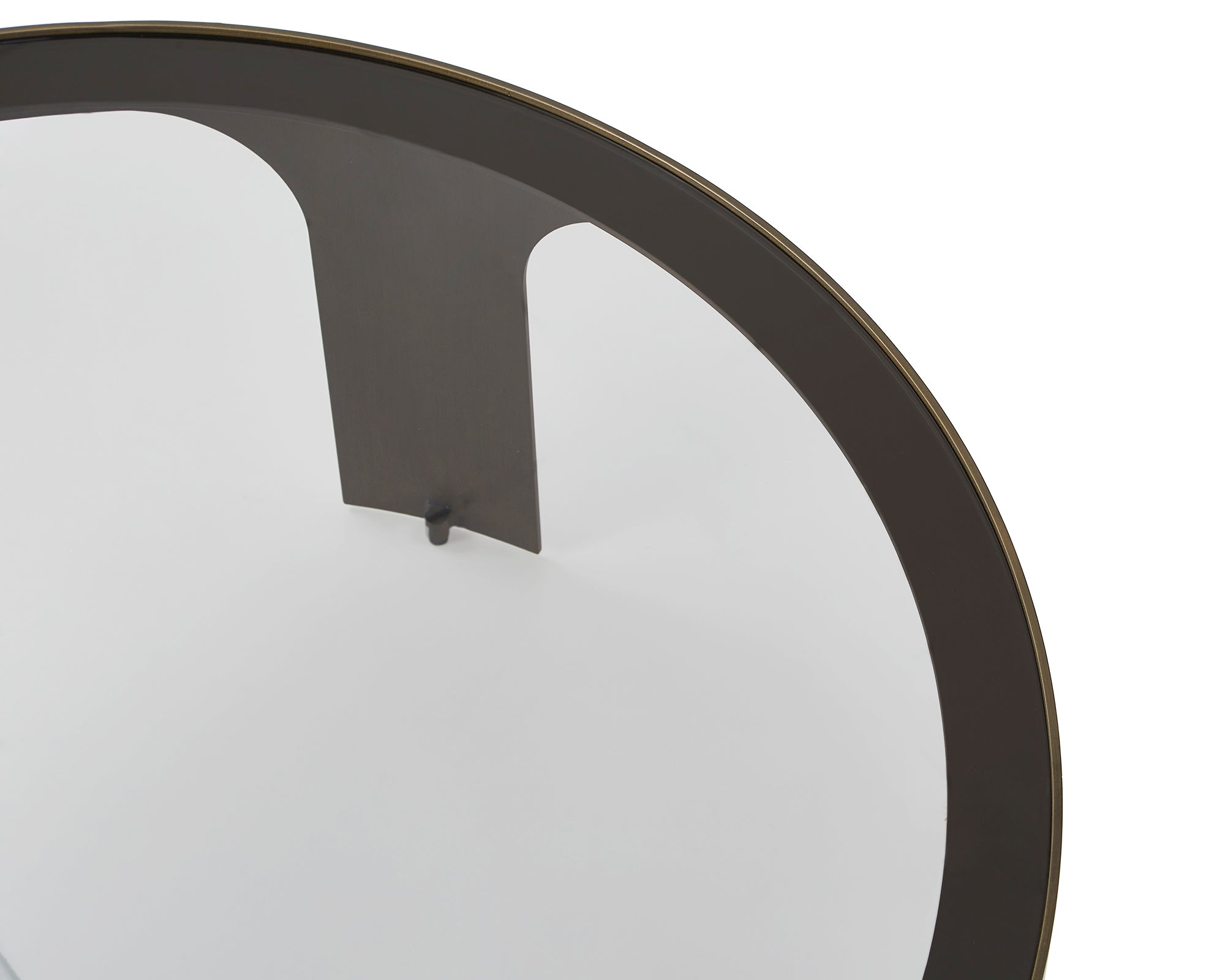 Arch Round Coffee Table - Antique Bronze & Smoked Black Glass