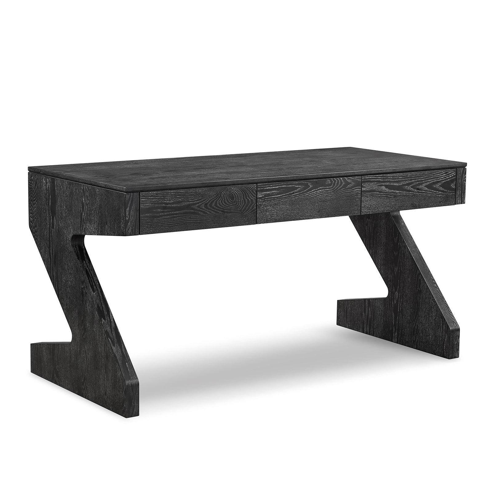 Zeta Matt Black Ash Wood Desk