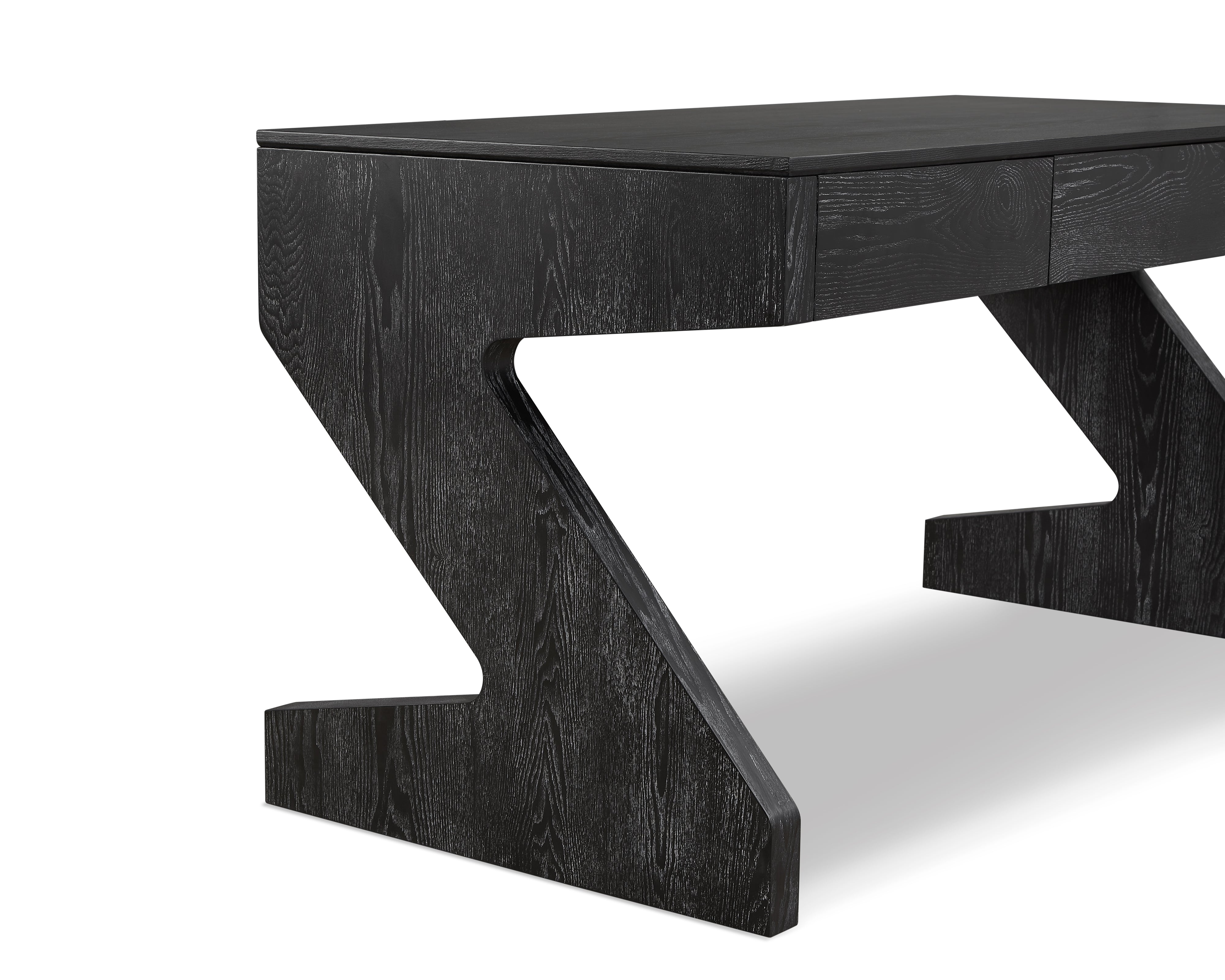 Zeta Desk - Matt Black Ash Wood