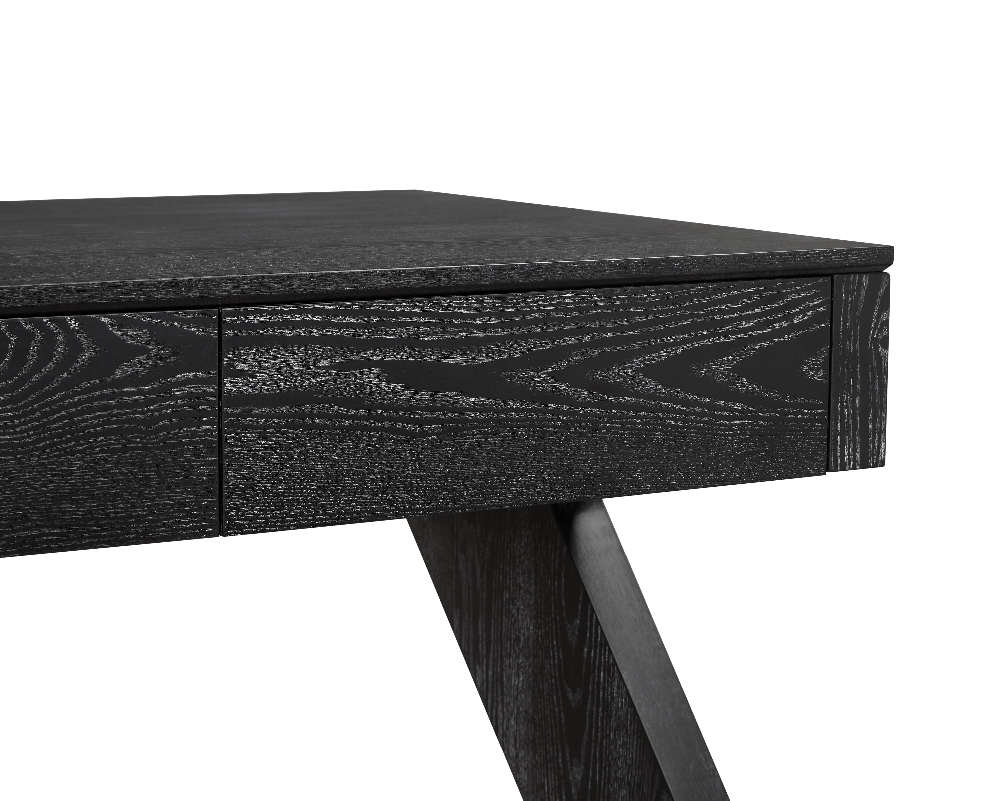 Zeta Desk - Matt Black Ash Wood